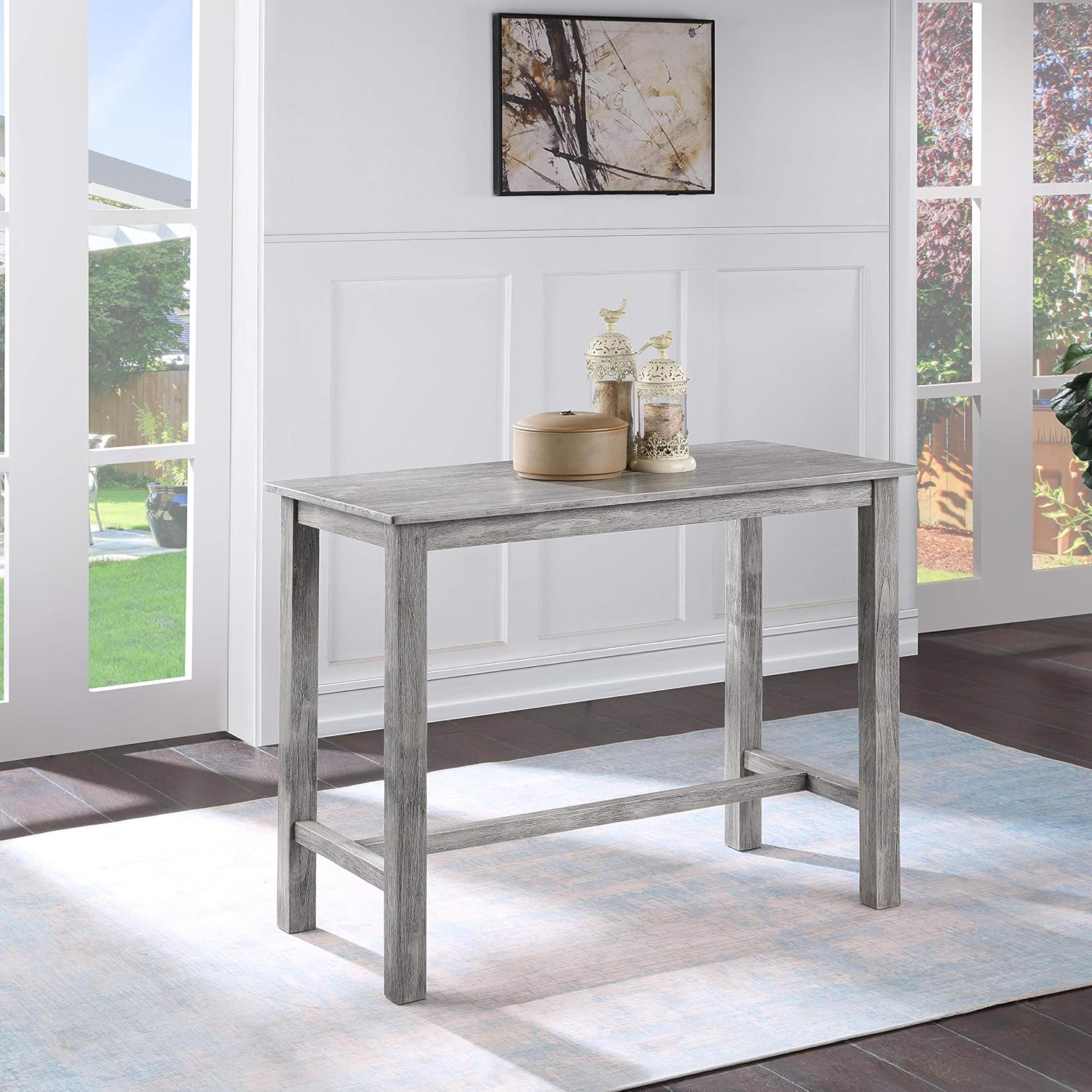 Boraam Sonoma Pub Table - Barnwood Wire-Brush