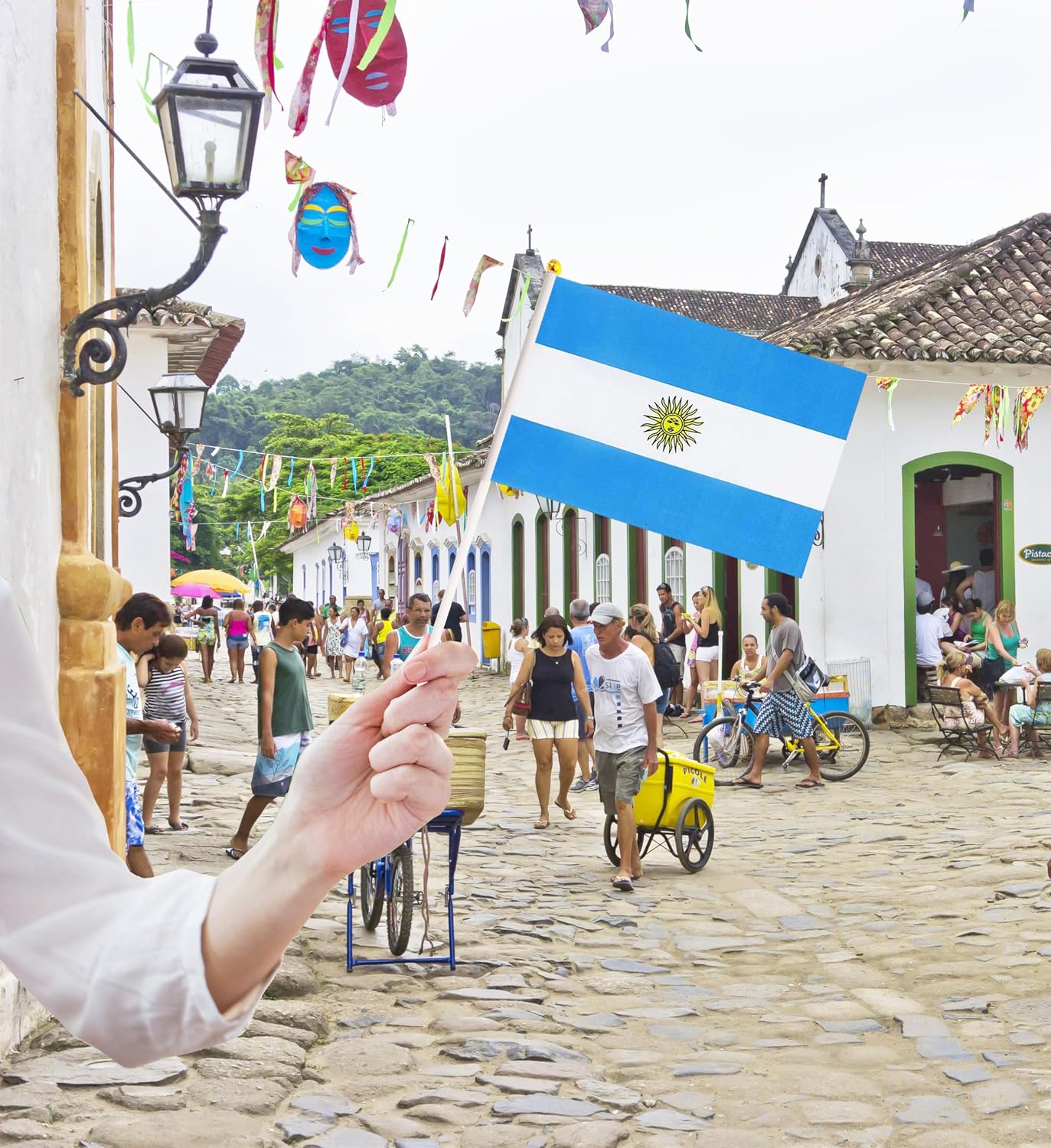 50 Pack Nicaragua Nicaraguan on Stick Flags,Small Mini Hand Held Nicaragua Nicaraguan Flags 5.5x8.3 Inch, Grand Opening, Carnival,Party Events Celebration