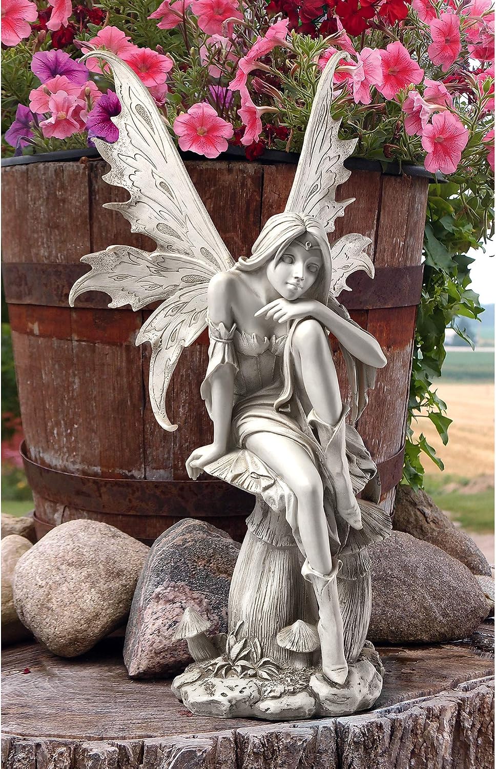 Design Toscano Fairy of Hopes and Dreams Garden Statue by Artist Cecelia 11"Wx11"Dx22"