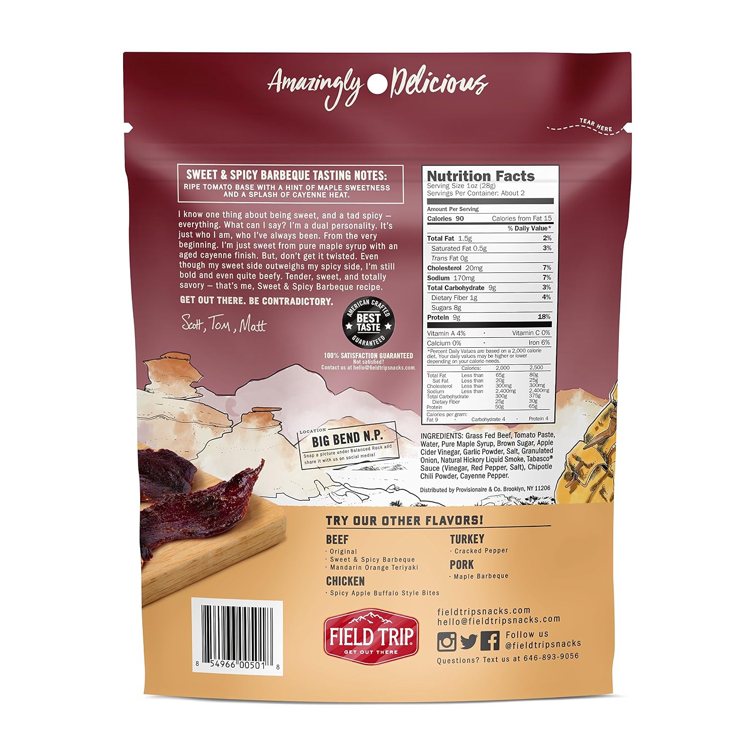 Field Trip Beef Jerky, Original, 1 Oz Bag, 12 Bags/carton | Grass Fed Beef Jerky, Healthy Gluten Free Snacks, All Natural, Paleo-Friendly Beef Jerky, High Protein, Low Carb, No Nitrates