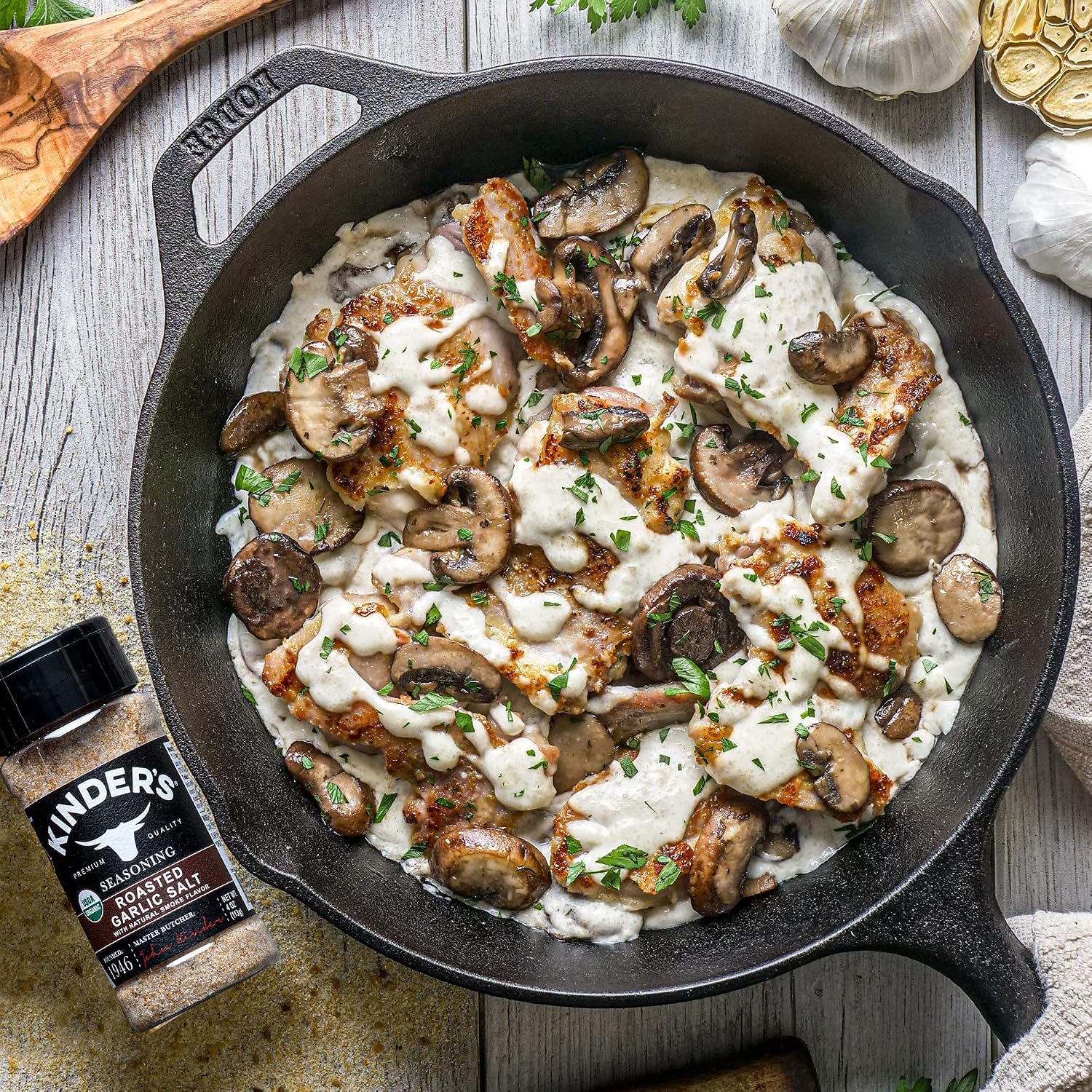 Kinder's Organic Buttery Garlic Salt, Premium Quality Seasoning, MSG Free and USDA Certified Organic, 2.75 oz