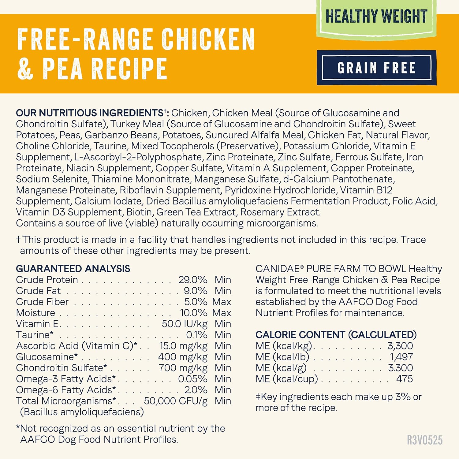 Canidae Pure Farm to Bowl Dry Dog Food - Balanced Nutrition for Healthy Weight - Limited Ingredient Formula - Grain, Wheat & Soy-Free - Healthy Weight Dogs - 12 lb - Free-Range Chicken & Pea Recipe
