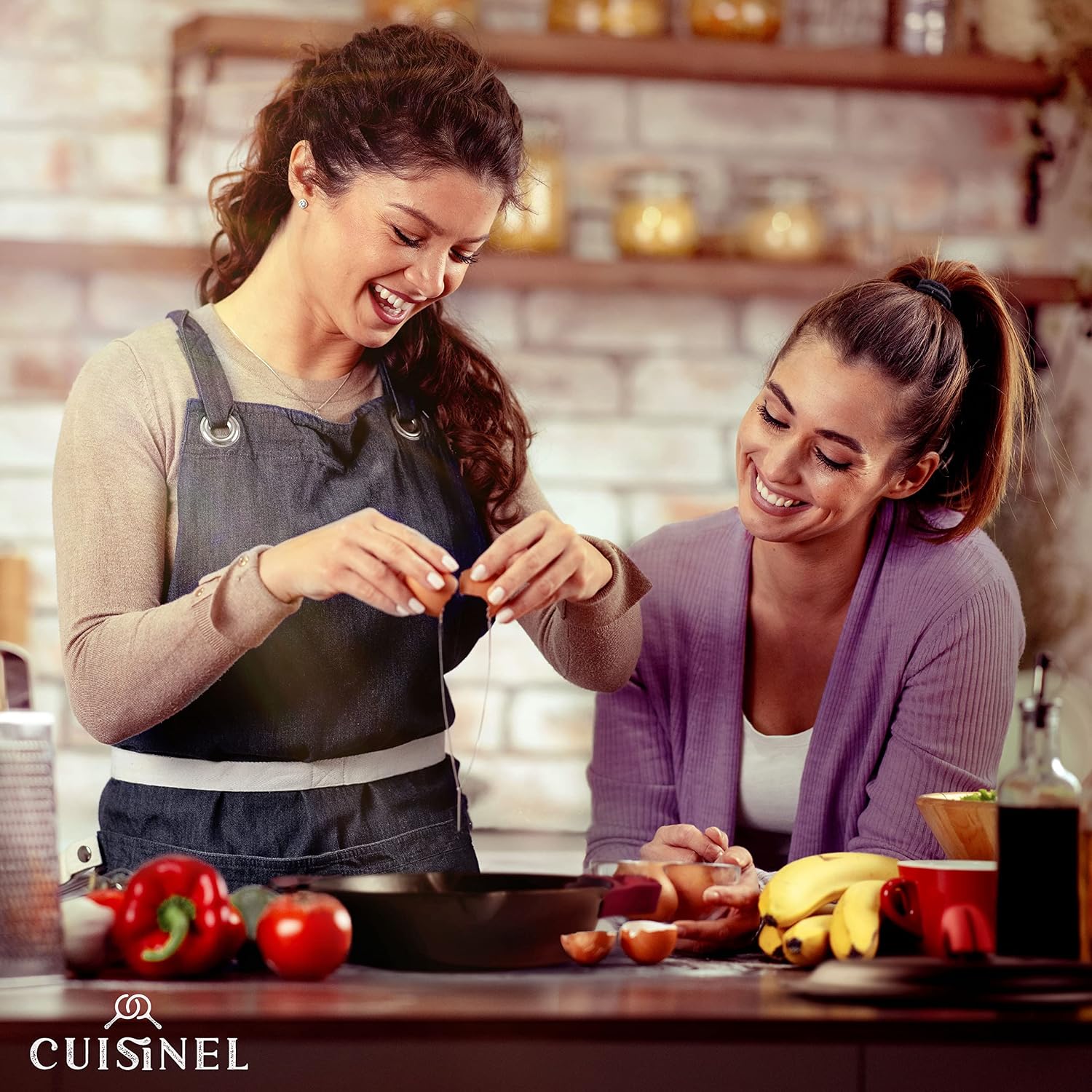 Cuisinel Cast Iron Skillet with Lid - 10"-Inch Pre-Seasoned Frying Pan + Glass Cover + Heat-Resistant Handle Holder - Indoor/Outdoor Use - Grill, Stove, Camp Firepit, Induction - Oven Safe Cookware