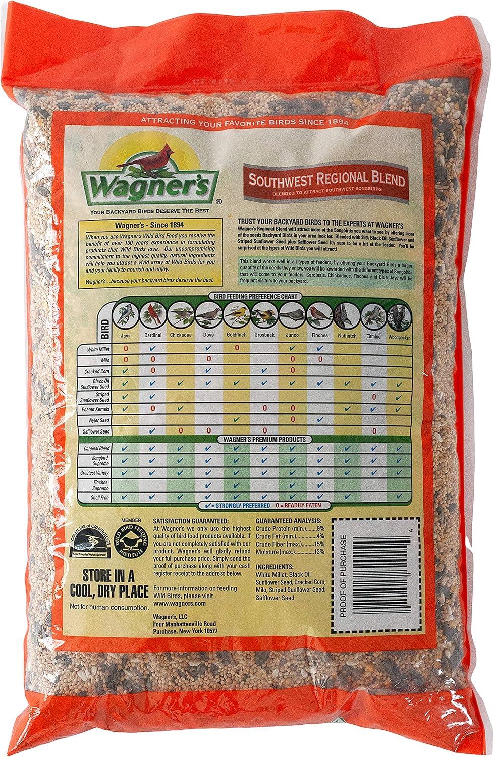 Wagner's 62015 Southwest Regional Blend Wild Bird Food, 8-Pound Bag