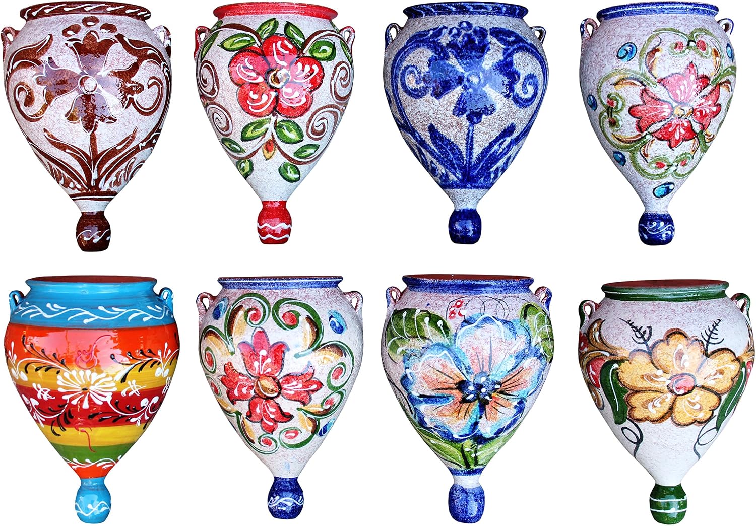 Hand-Painted Spanish Orza Wall Flower Pot, Spanish Cafe