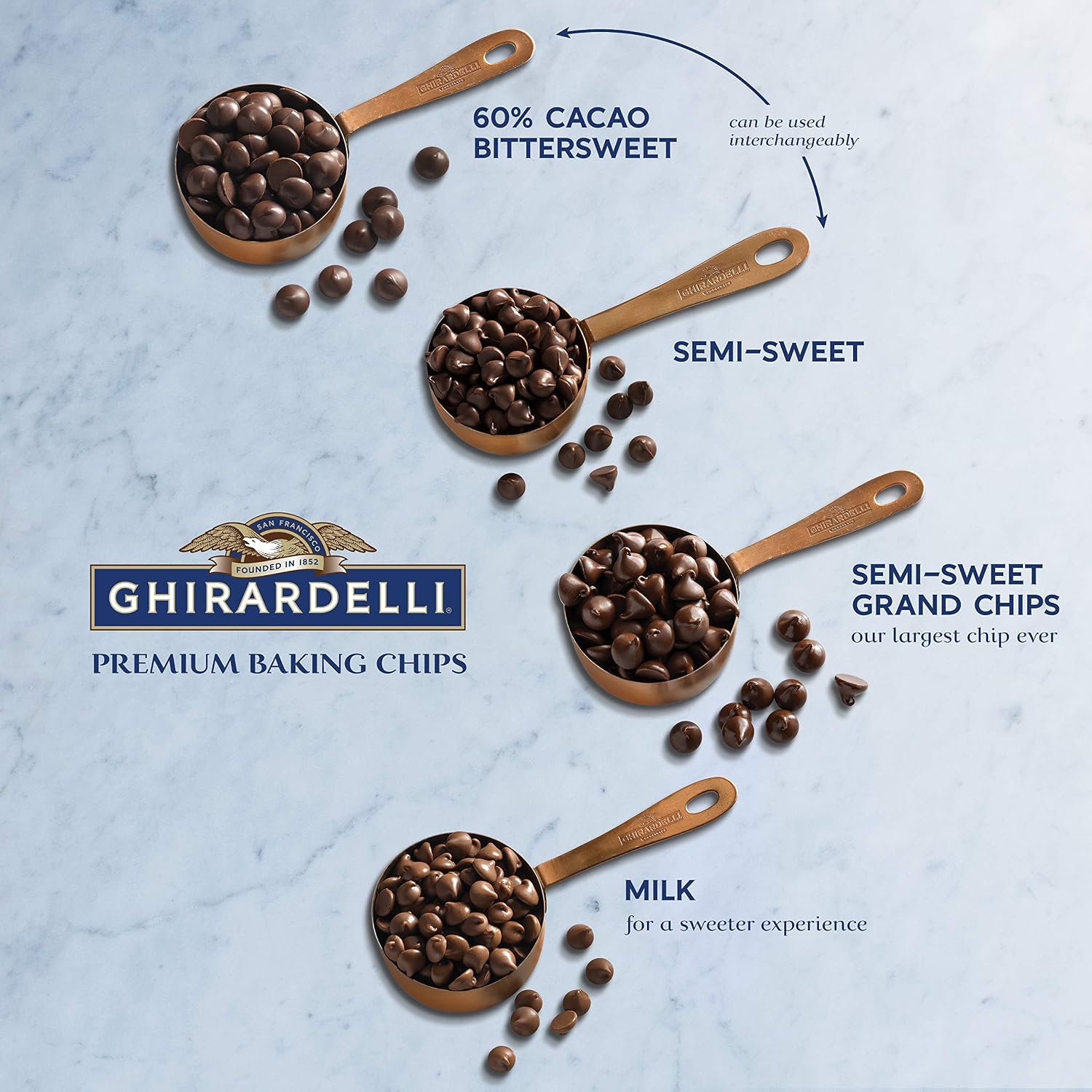 Ghirardelli, Baking Chips Semi Sweet, 12 Ounce