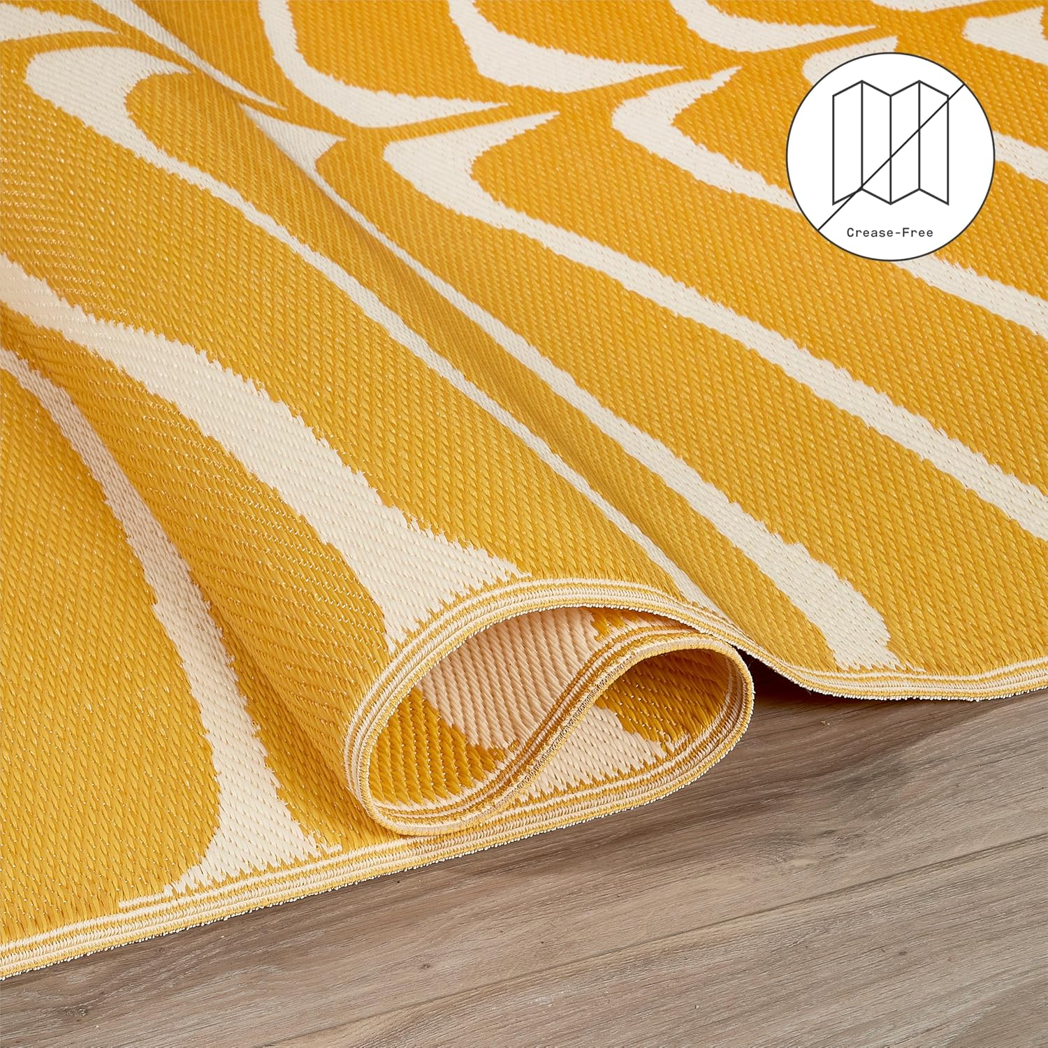 Fab Habitat Outdoor Rug - Waterproof, Fade Resistant, Crease-Free - Premium Recycled Plastic - Geo Tribal - Porch, Deck, Balcony, Mudroom