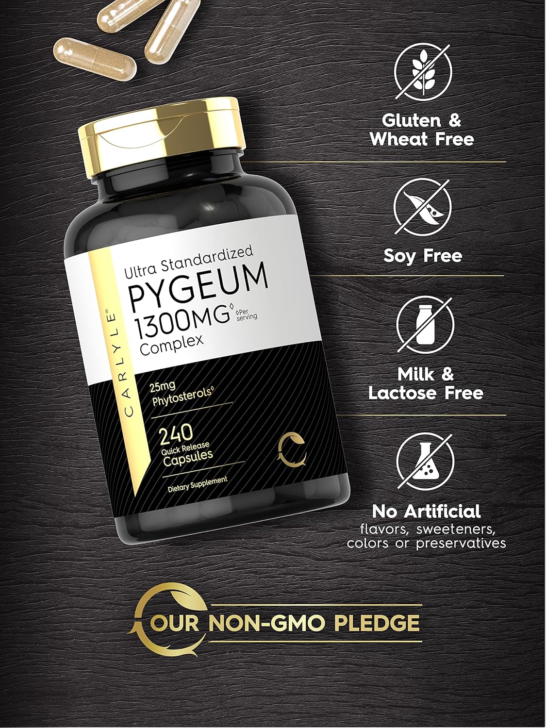 Carlyle Pygeum Supplement | 240 Capsules | with Africanum Bark Extract