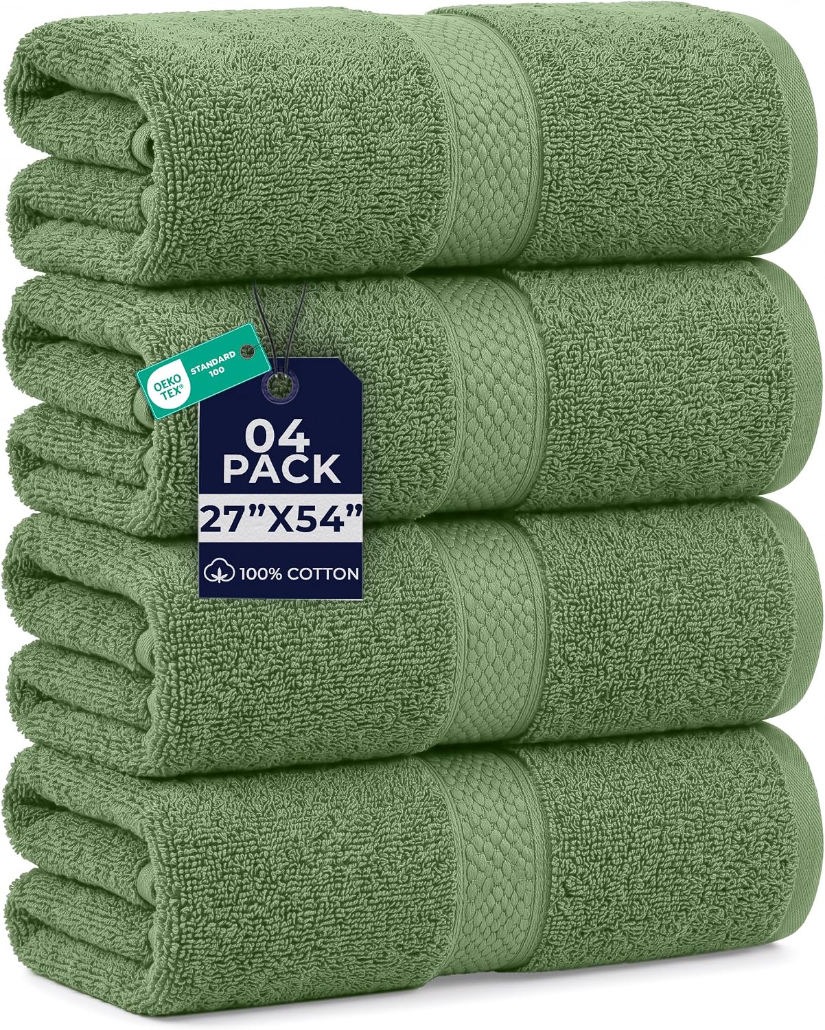 DAN RIVER 24 Pack Cotton Wash Cloths Set for Showering [12x12] White
