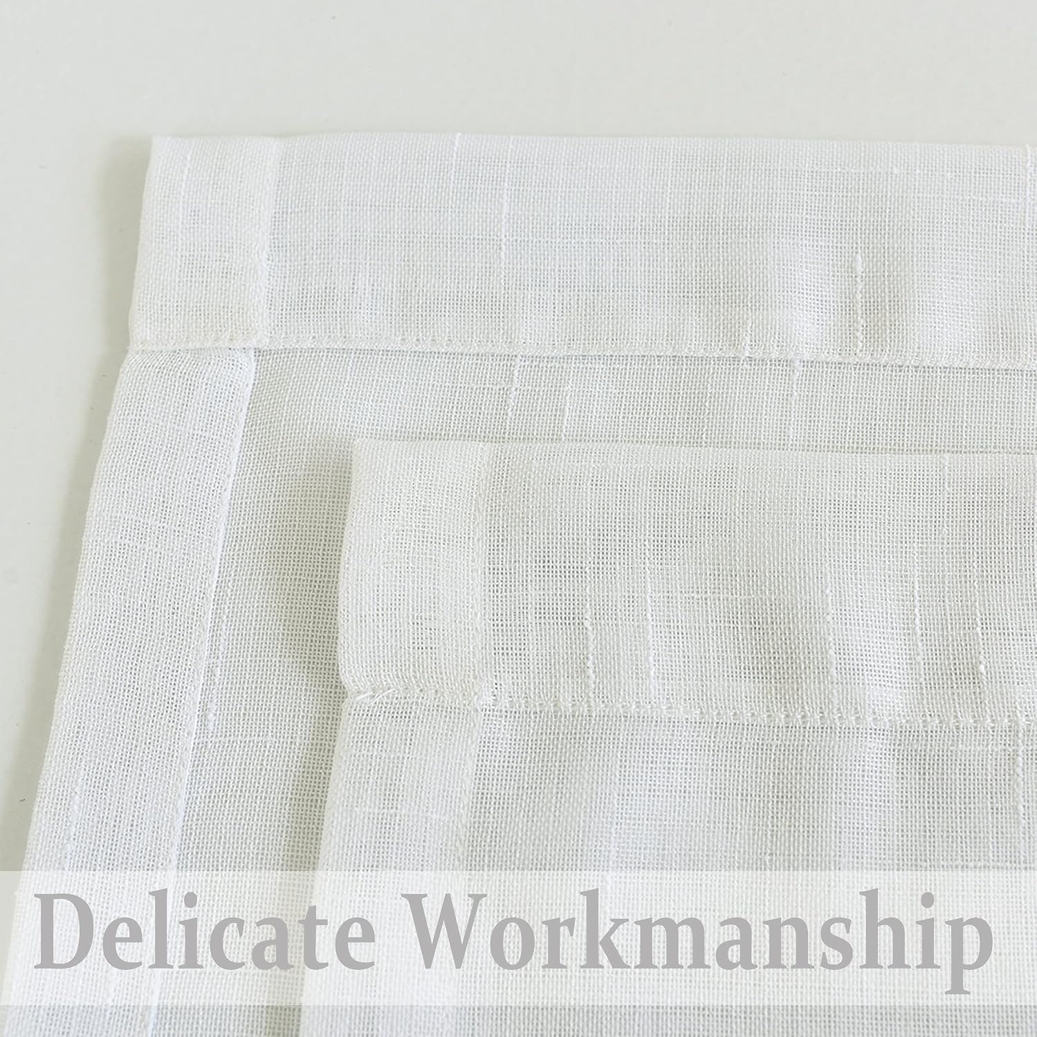 Randall Off White Sheer Open Weave Curtain for Living Room 2 Panels,72"