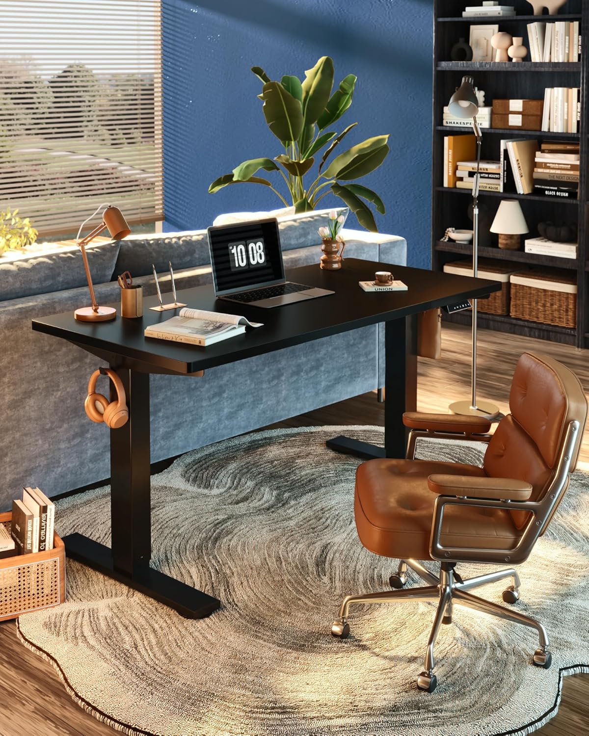 FLEXISPOT EN1 One-Piece Standing Desk, Electric Adjustable with 4 Memory Presets, 176 LBS Capacity, Stable & Quiet