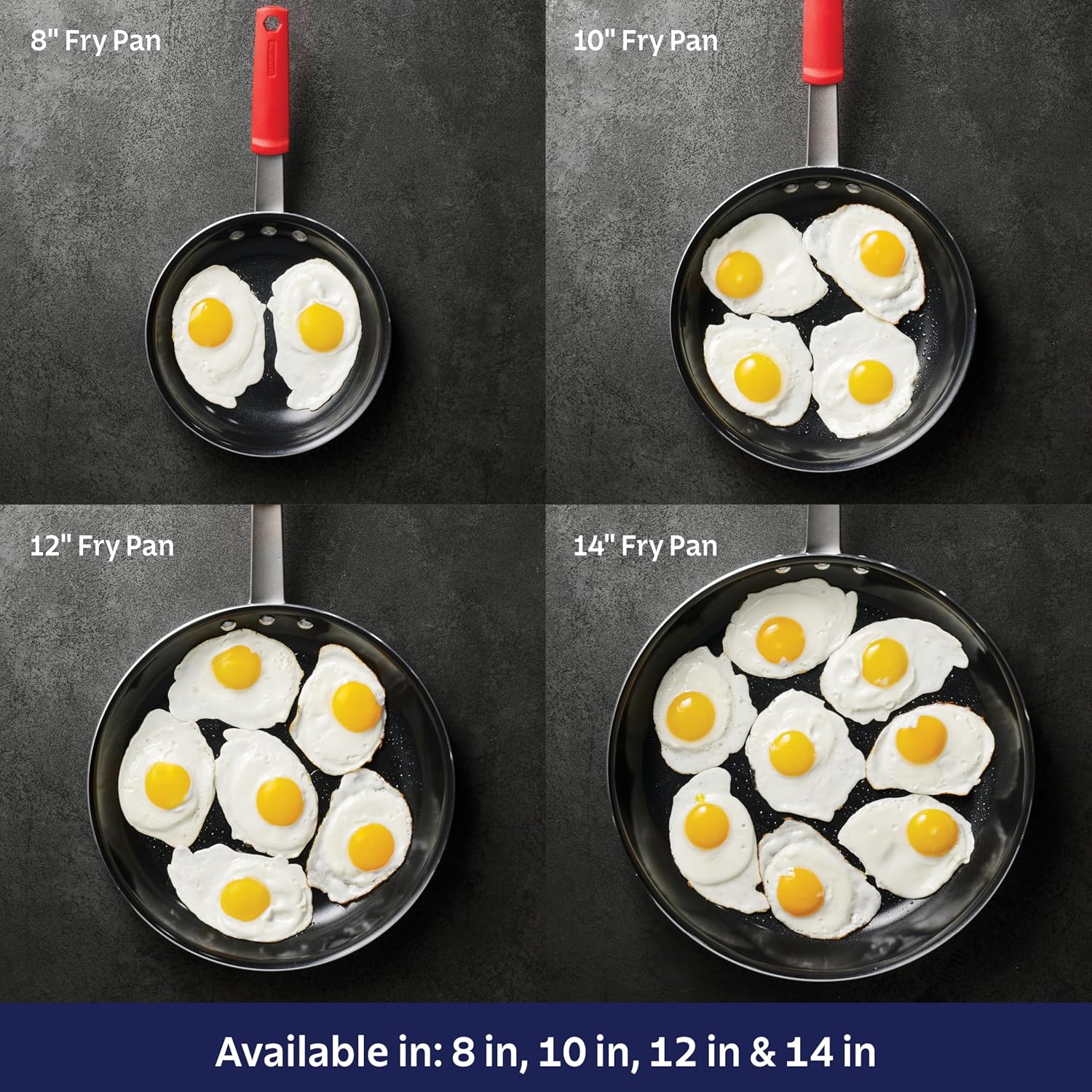 Tramontina Professional 8-Inch Non Stick Small Frying Pan | Heavy-Gauge Aluminum Skillet with Reinforced Nonstick Coating, Red Handle, Dishwasher and Oven Safe, Made in Brazil