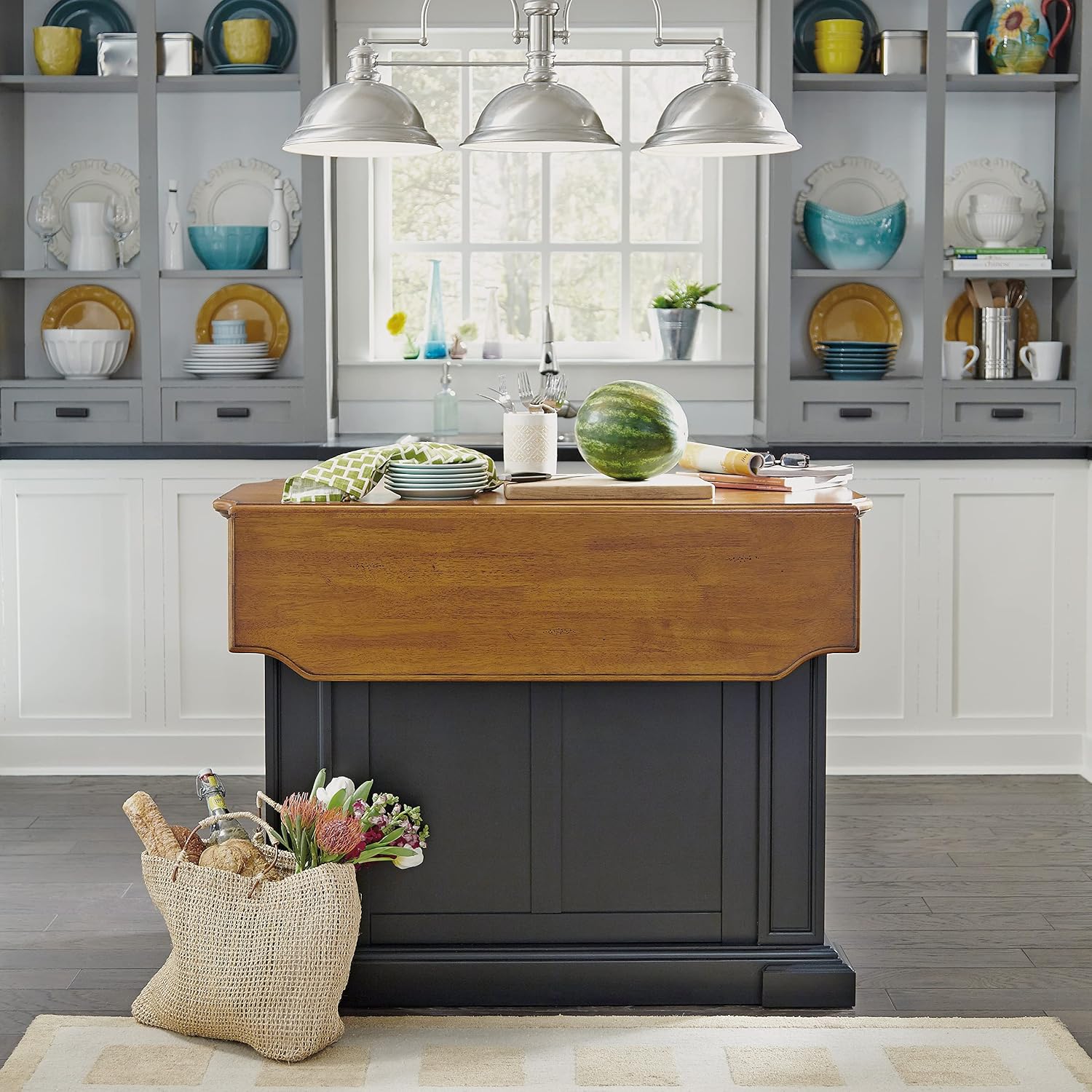 homestyles Americana Black Kitchen Island