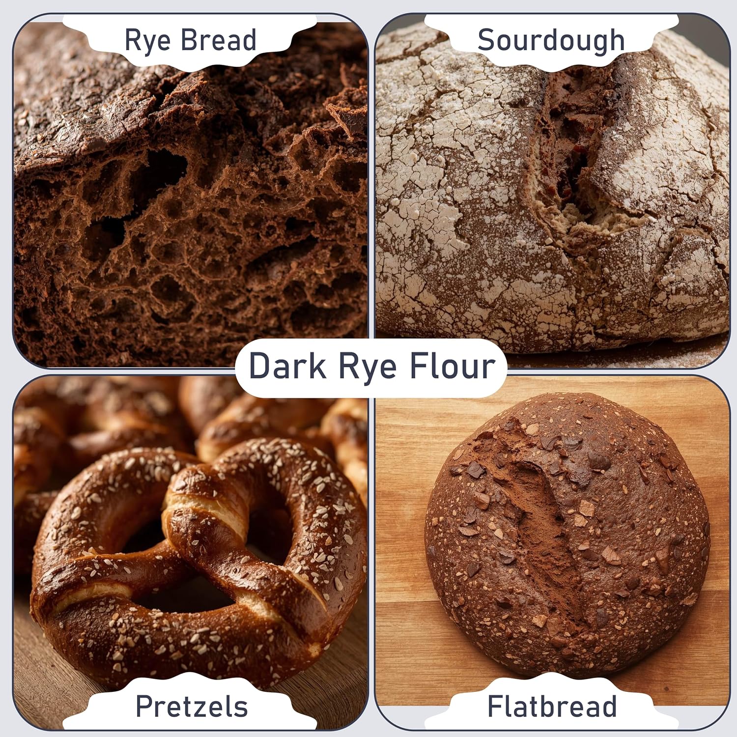 Great River Milling Organic Dark Rye Flour, Whole Grain, 25 lb