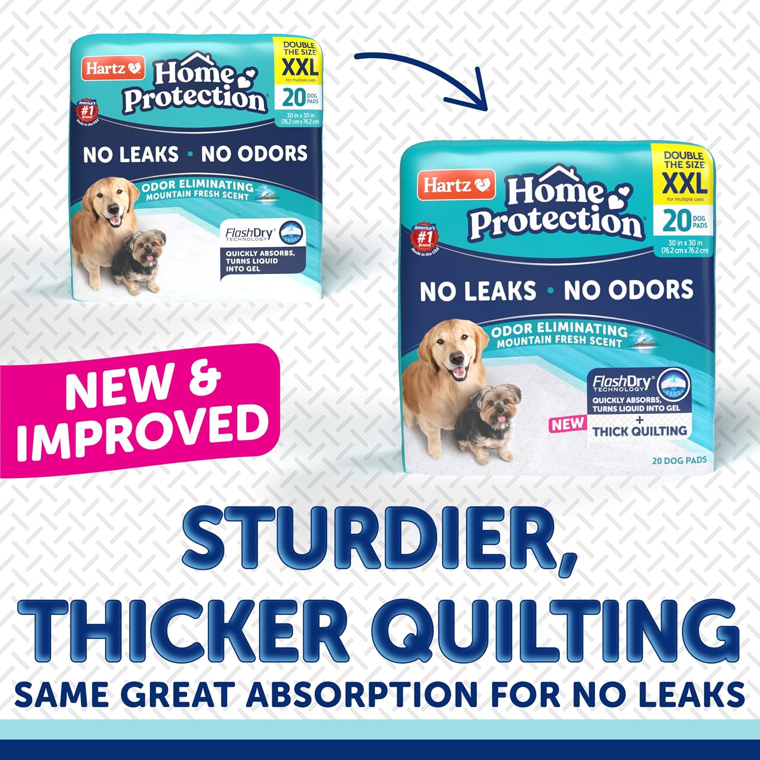 Hartz Home Protection Super Absorbent Odor Eliminating Lavender Scented No Leak Dog Pads, XXL 20 count