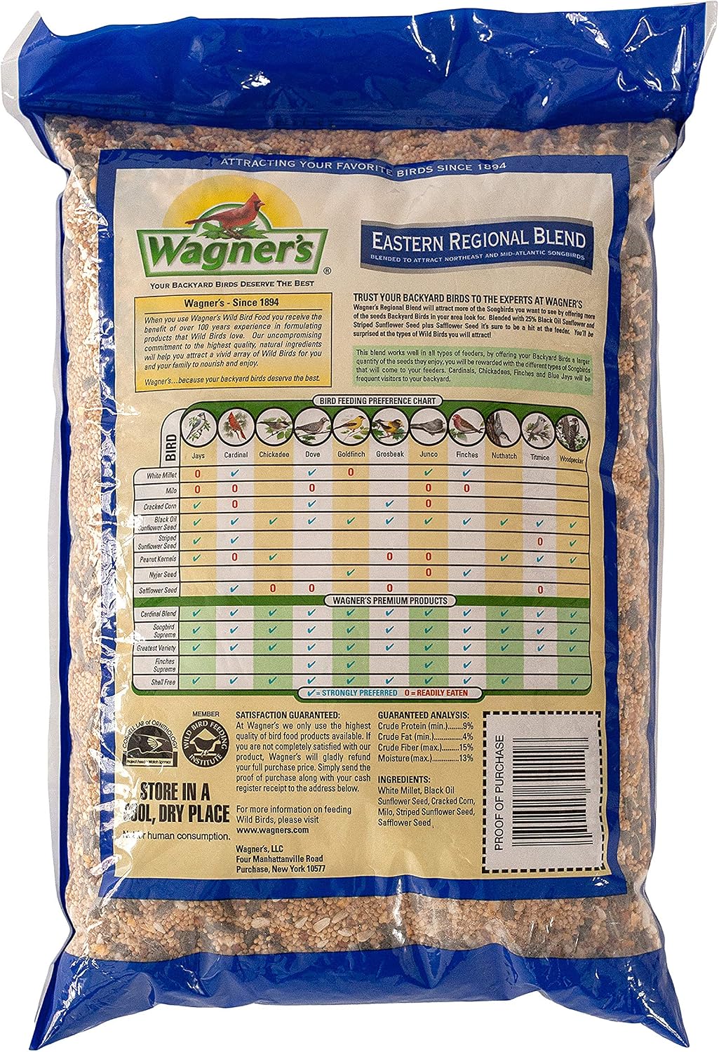 Wagner's 62004 Eastern Regional Wild Bird Food, 20-Pound Bag