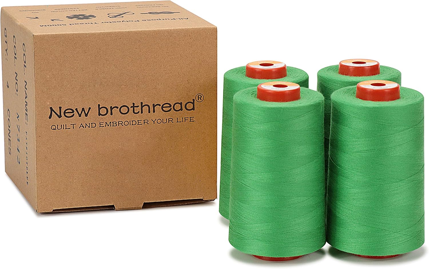 New brothread 4 Large Cones All Purpose Polyester Thread -Cream