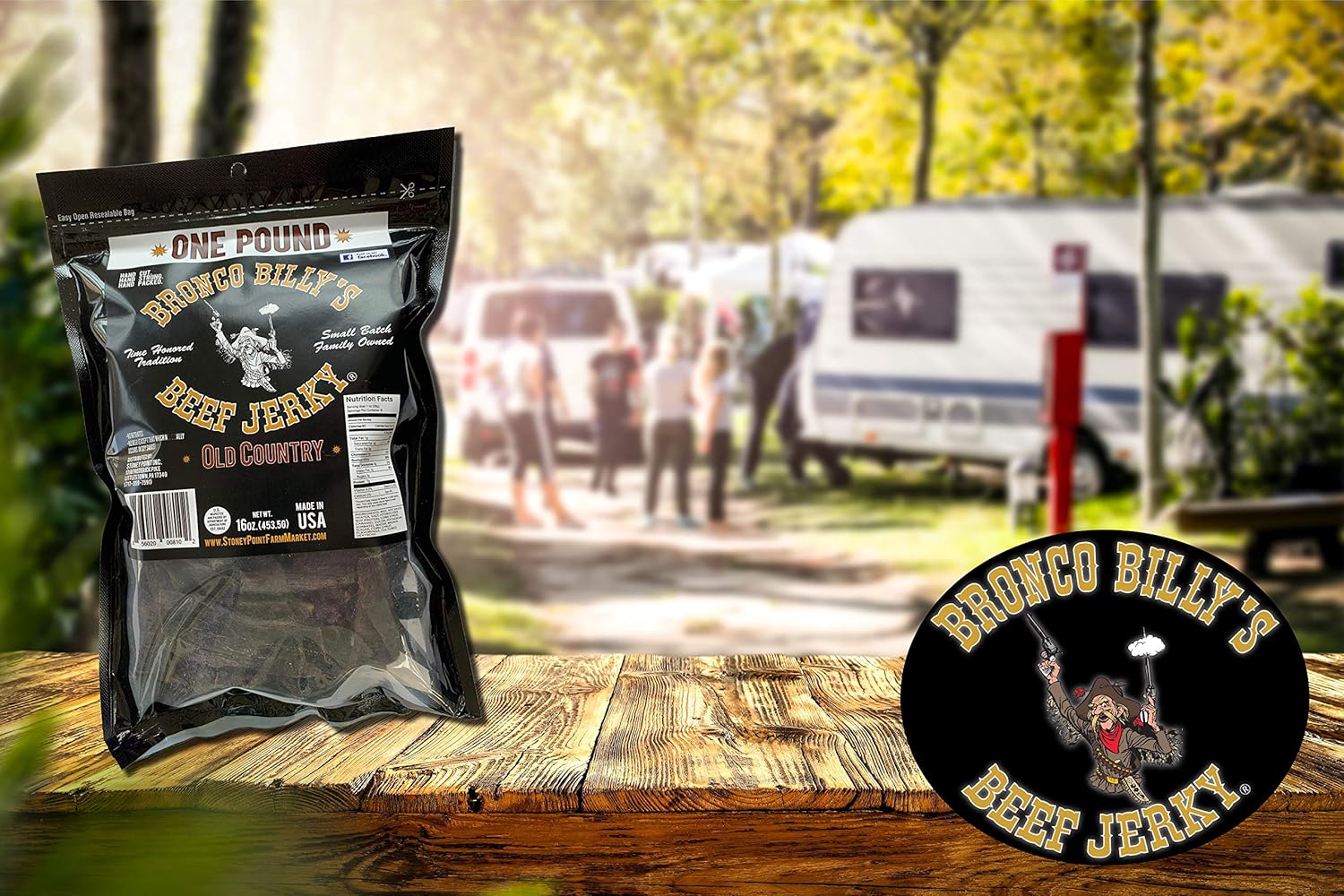 Bronco Billy's Beef Jerky Hickory Smoked Old Country Half Pound Resealable Bag