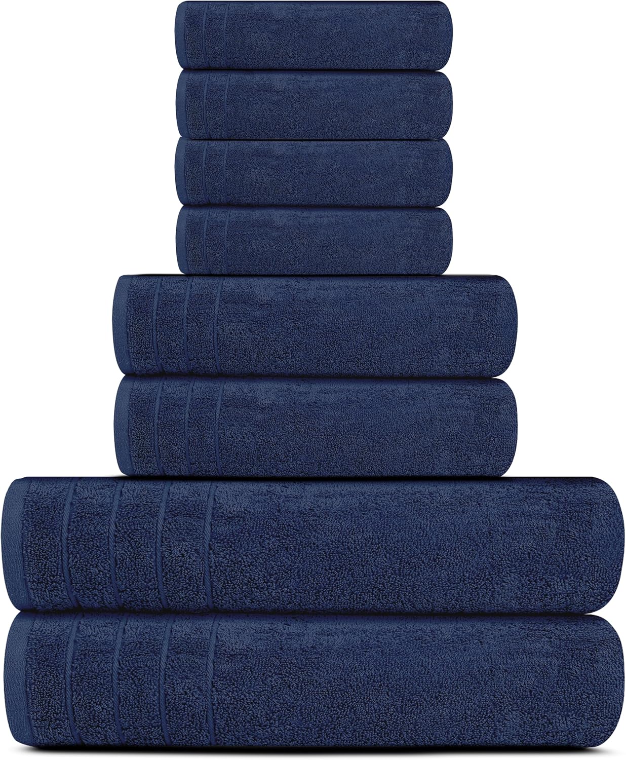 Tens Towels 8 Piece Towel Set, 2 XL Bath, 2 Hand, 4 Washcloth, Dark Grey