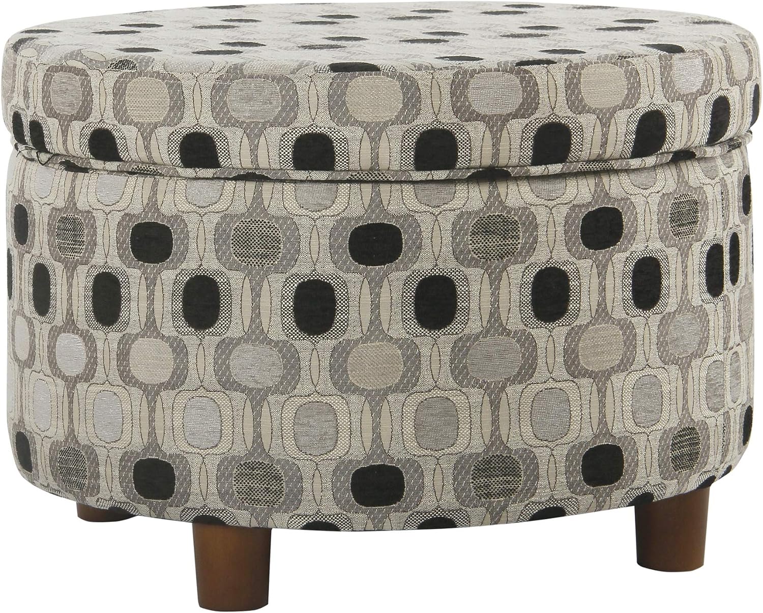 HomePop 24" Large Leatherette Storage Ottoman - Distressed Brown Faux Leather