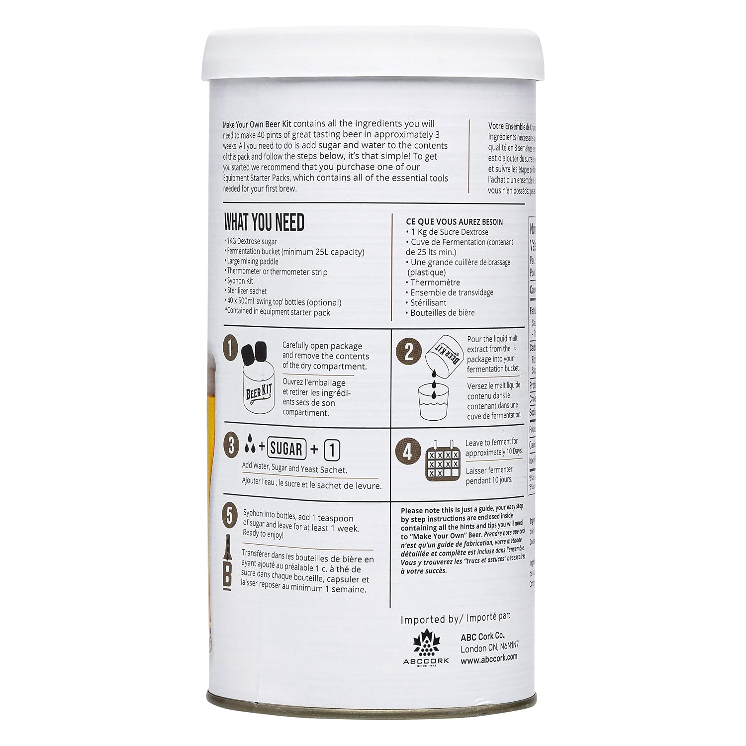 ABC Crafted Series Beer Making Kit | Pale Ale | Yields 40 Pints | Can