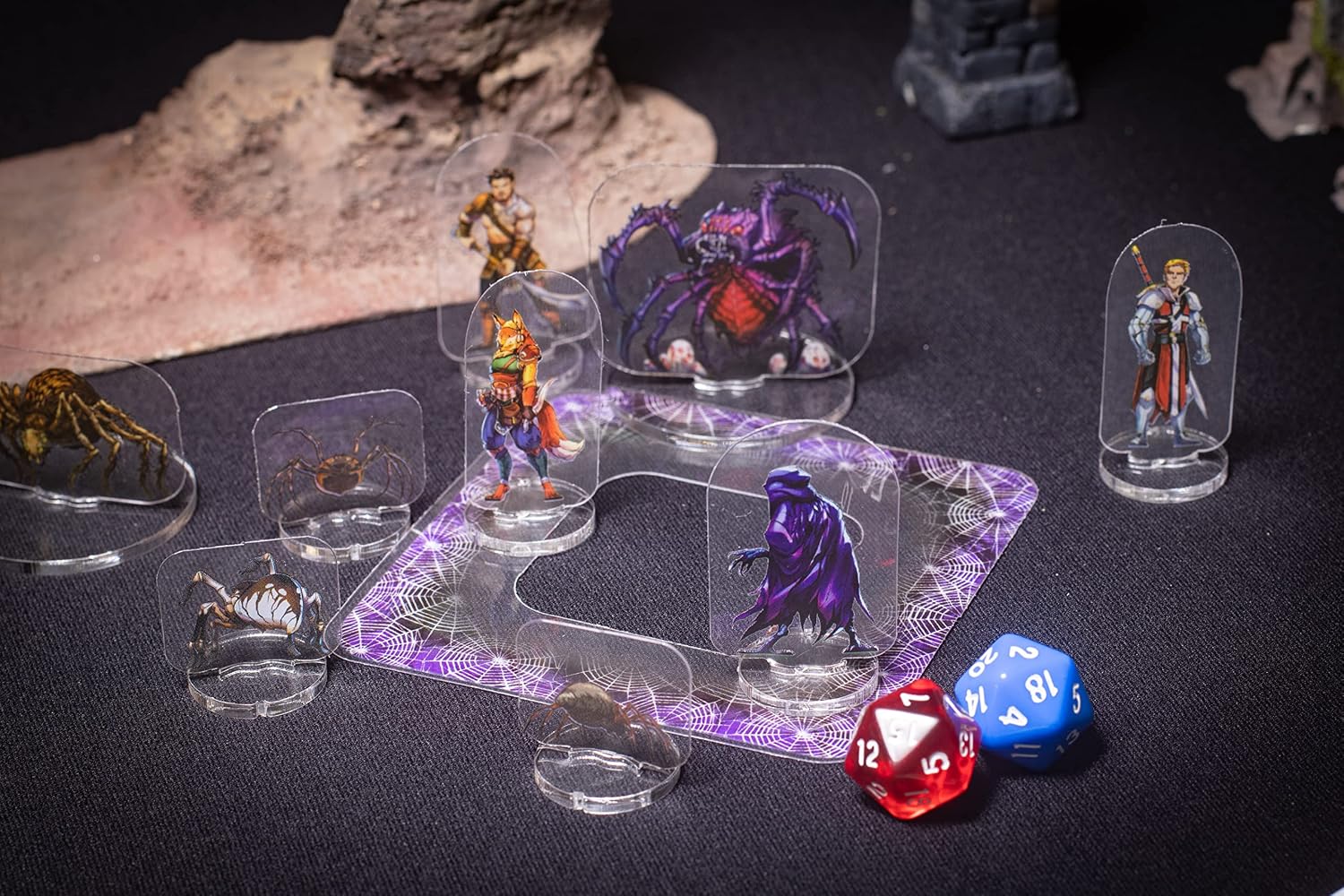 Arcknight Dungeons & Dragons Spell Effects AOE Templates - DND Accessories 24pc Complete Area of Effect Marker Set for D&D 5E - Clear Overlay
