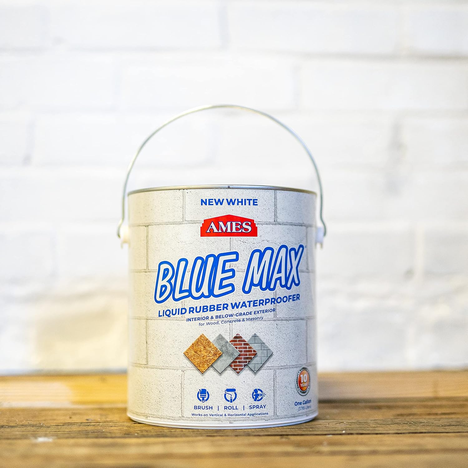 Ames Research Laboratories BMX5RG Blue MAX Waterproofer, Regular Use in Interior & Below-Grade Exterior Concrete Sealer and More. Liquid Rubber, 5 Gallon (Pack of 1), 640 Fl Oz | Ideal for waterproofing above & below grade foundations, basements, roofs,…