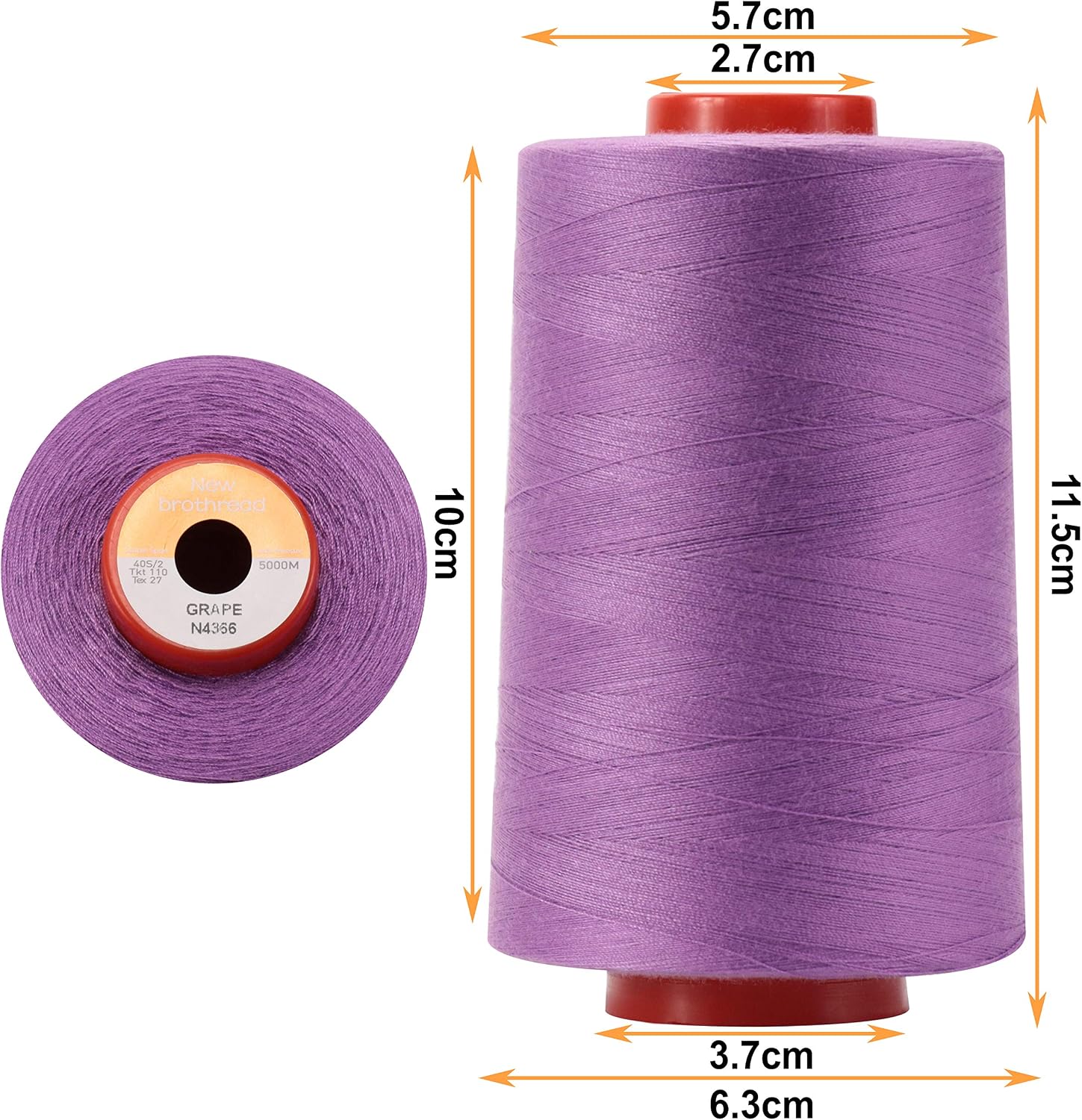 New brothread 4 Large Cones All Purpose Polyester Thread -Cream