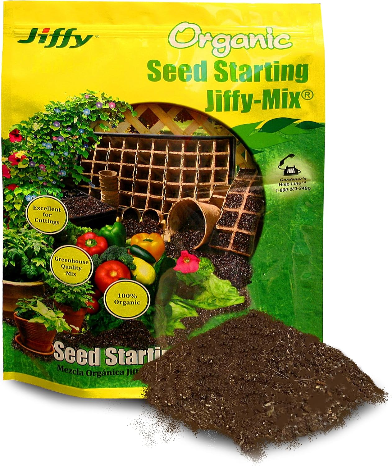 Jiffy Natural & Organic Seed Starting Soil Mix, 10 QT (1 Bag (10 QT)