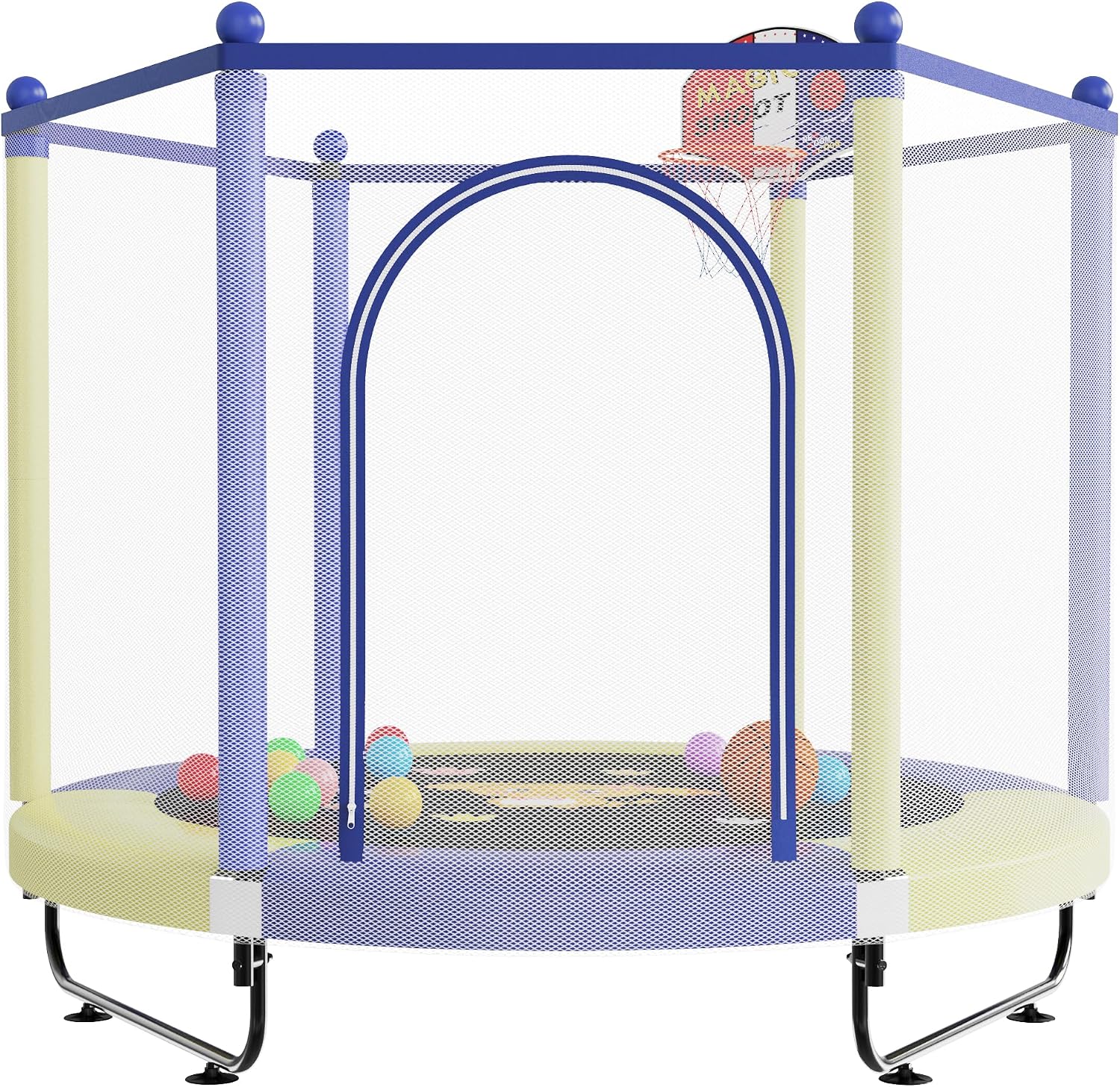VGMiu 60" Trampoline for Kids, Toddler Trampoline Indoor with Net, Age 3-8