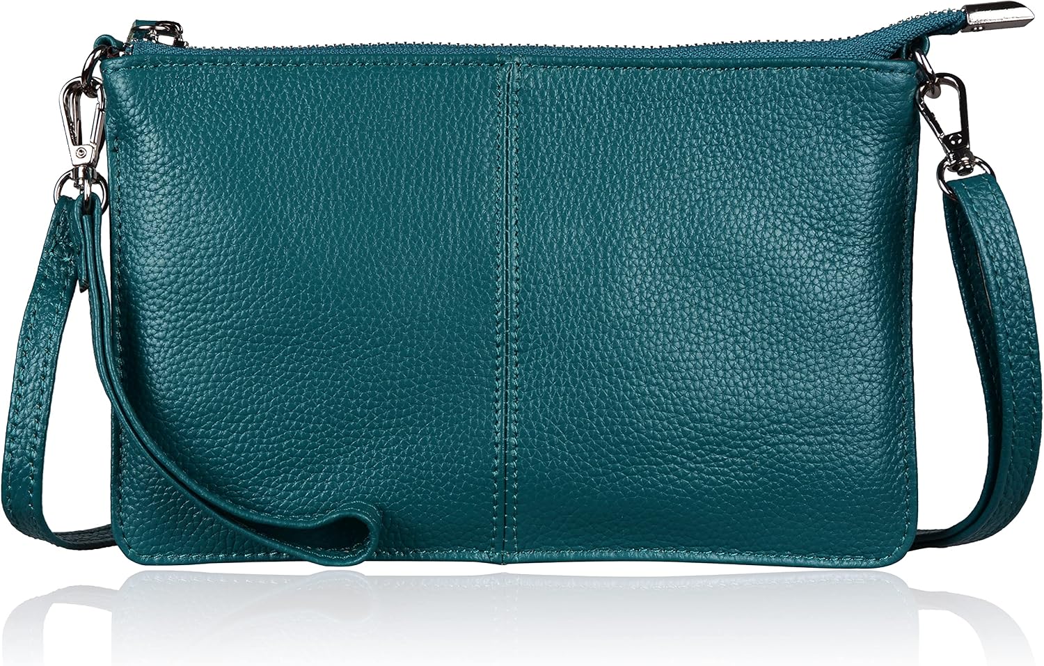 befen Genuine Leather Small Crossbody Bags for Women Wristlet Wallet Purses | Real Leather, RFID Blocking Card Slots, Wristlet Strap, Clutch Purse, Fit iPhone 17 Pro Max, Leather Handbags