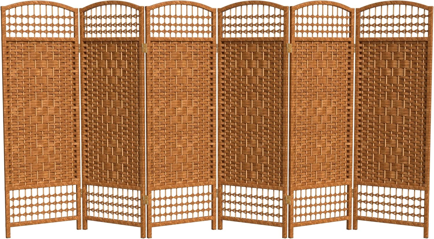 4 ft. Short Fiber Weave Folding Screen - Natural - 4 Panels