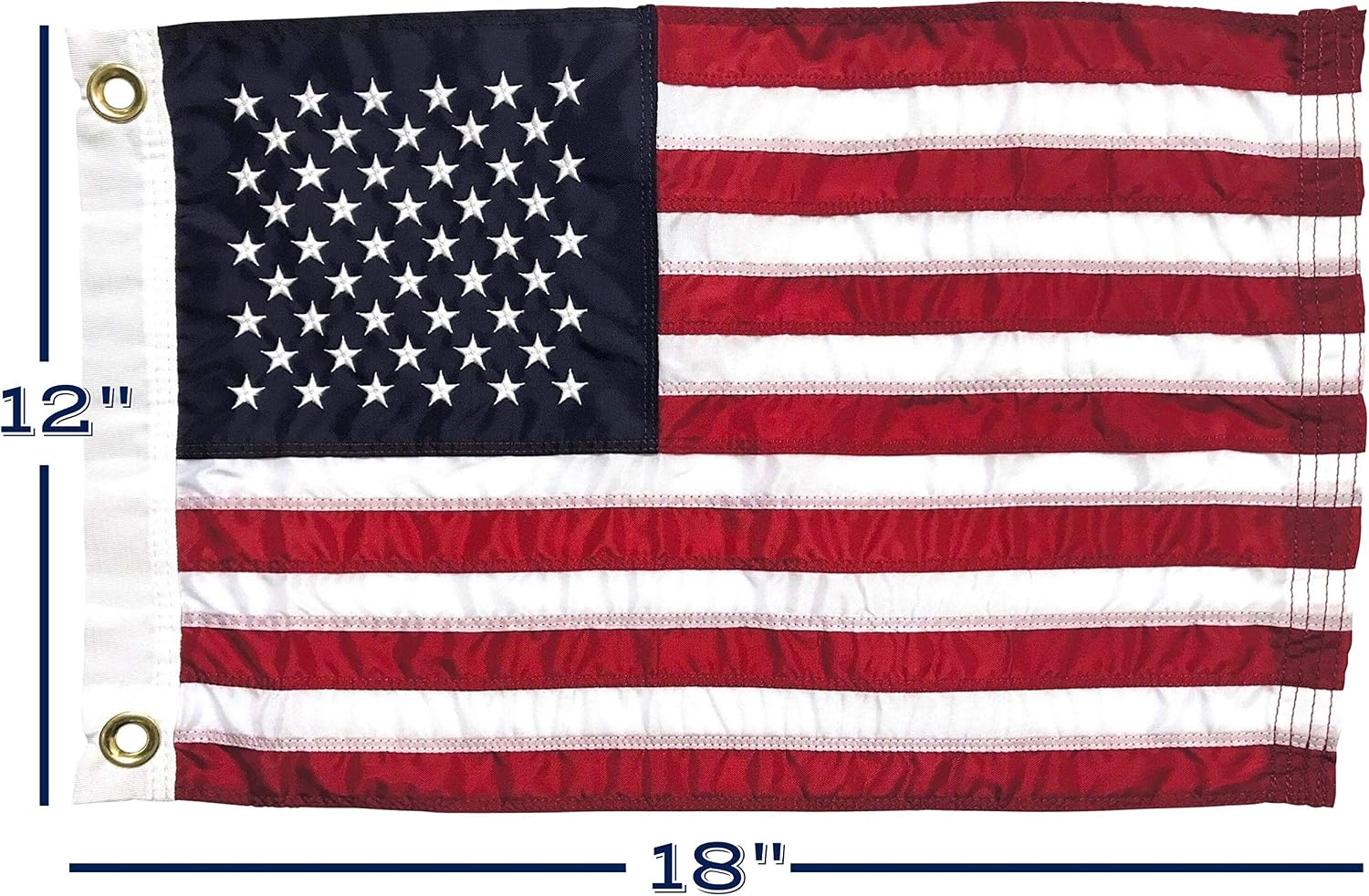4x6 ft Heavy-Duty American Flag – 100% Made in USA, FMAA Certified – UV-Resistant 210D Outdoor Nylon with Embroidered Stars, Sewn Stripes, Brass Grommets, Reinforced Fly End for 20–25 ft Poles