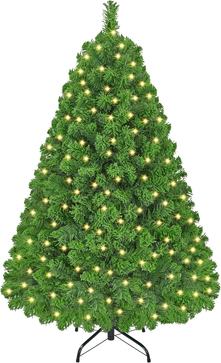 Yaheetech 7.5ft Pre-Lit Snow Flocked Artificial Christmas Tree, 550 Lights