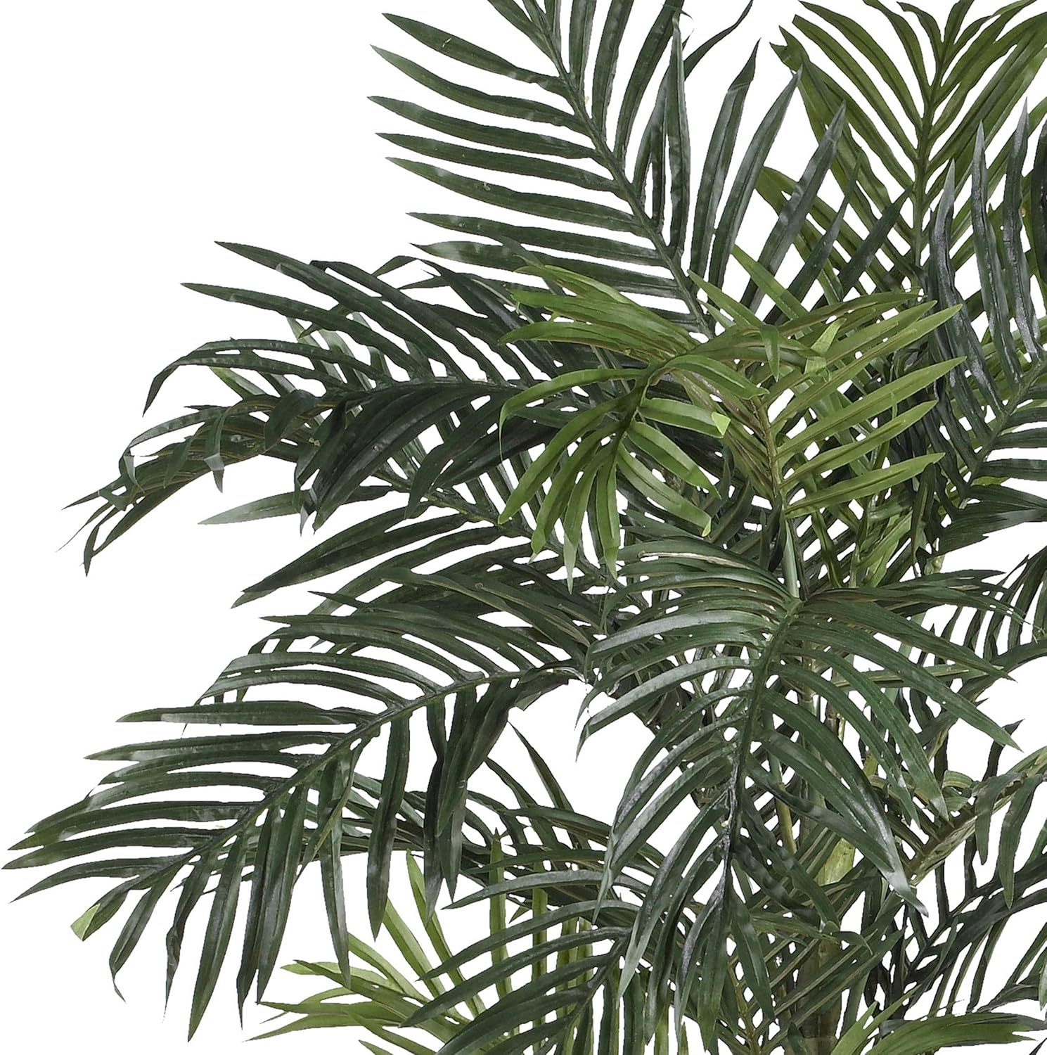 Nearly Natural 6.5 ft Artificial Golden Cane Palm Tree with Nursery Pot | Lifelike Silk Indoor Palm, Three Textured Trunks, Flexible Fronds, Low-Maintenance