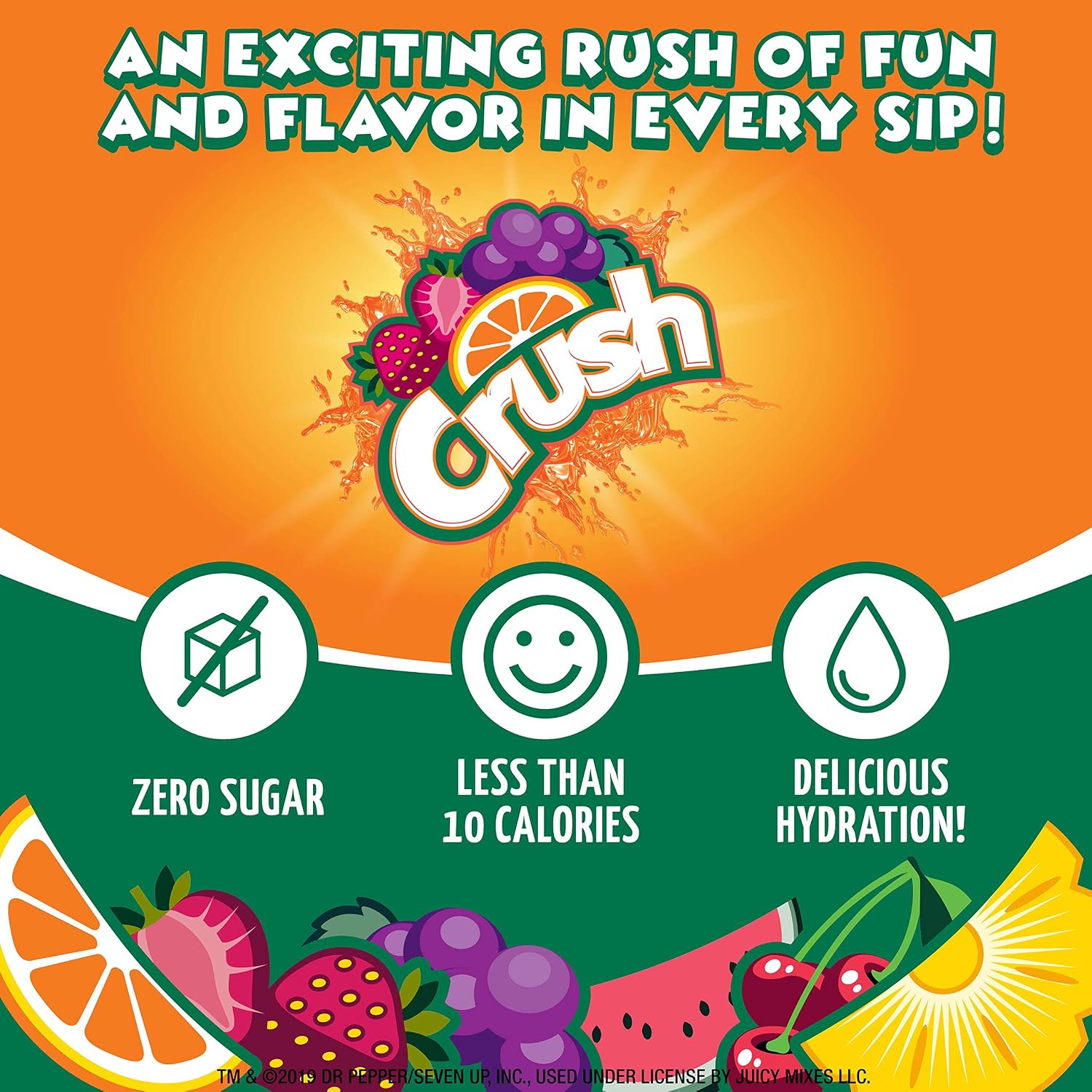 Crush Grape Flavored Powder Drink Mix, 6 Pieces, Sugar Free, 0.48 Ounces (Pack Of 12)