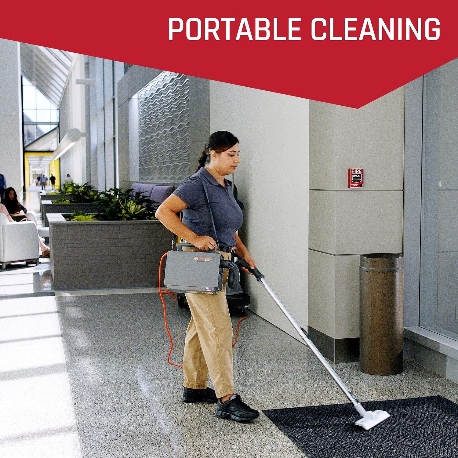 Hoover Commercial PortaPower Lightweight Canister Vacuum Cleaner | Bagged Canister Vac with Attachments, 2-in-1 Vac and Blower