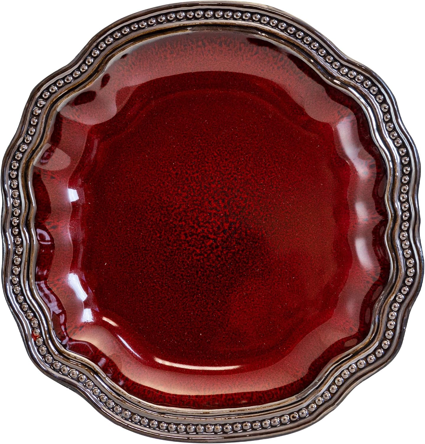 Elama Regency 16 Piece Stoneware Dinnerware Set in Red