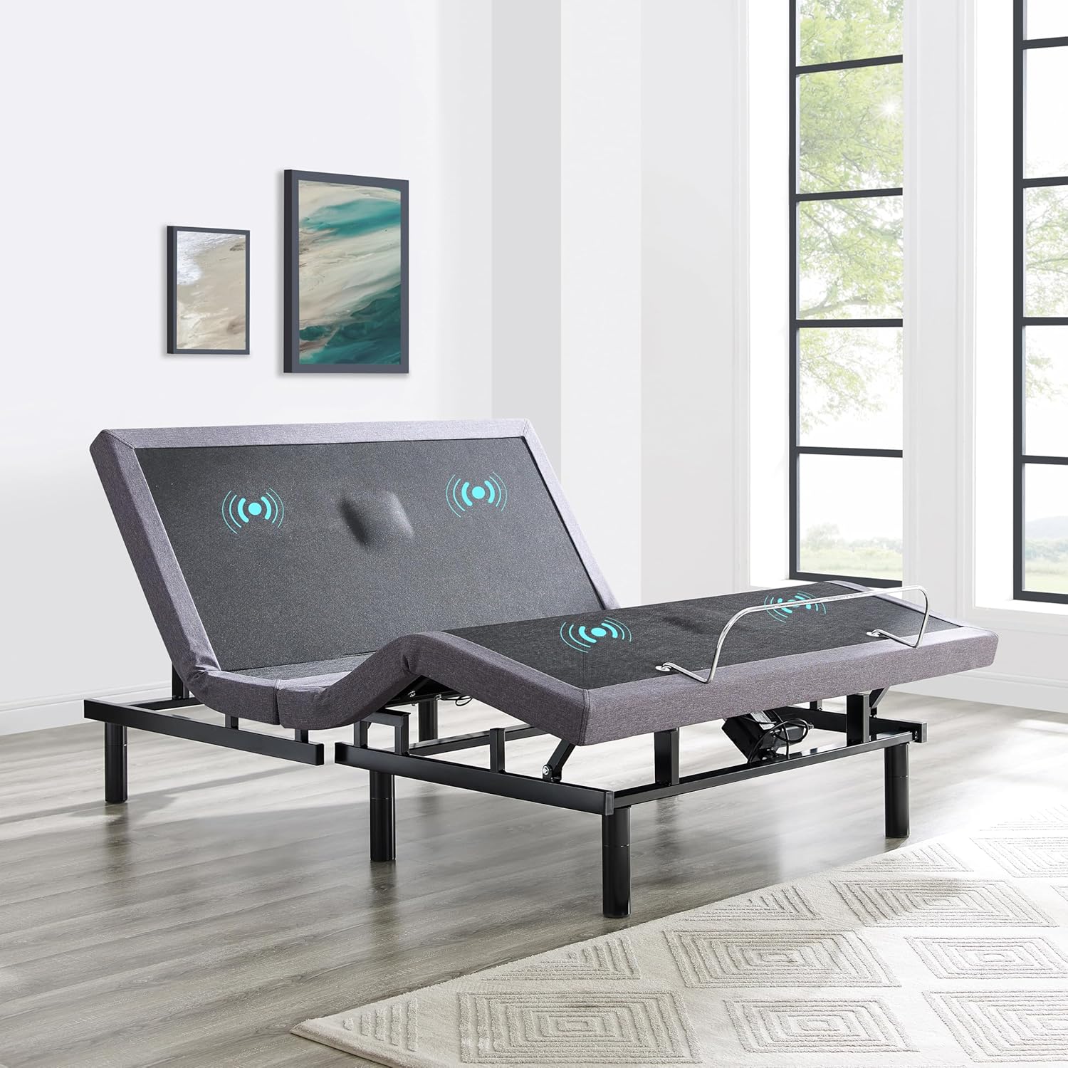 Naomi Home Idealbase Twin XL Adjustable Bed Frame with Lumbar Support | Twin Xl Adjustable Bed With Lumbar Support, Head & Foot Incline, Massage, Usb Ports, Wireless Remote & Zero Gravity