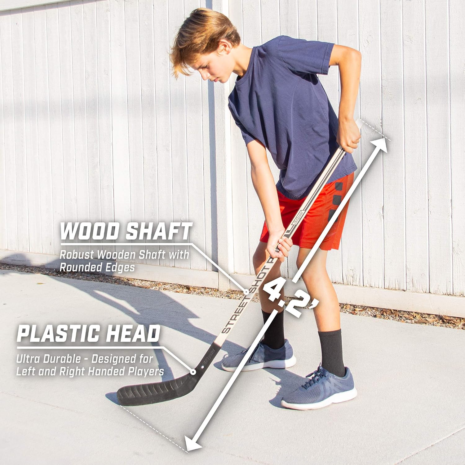 GoSports Street Hockey - Choose Between Goal Set with Sticks, Balls (6 Pack) or Sticks (2 Pack)