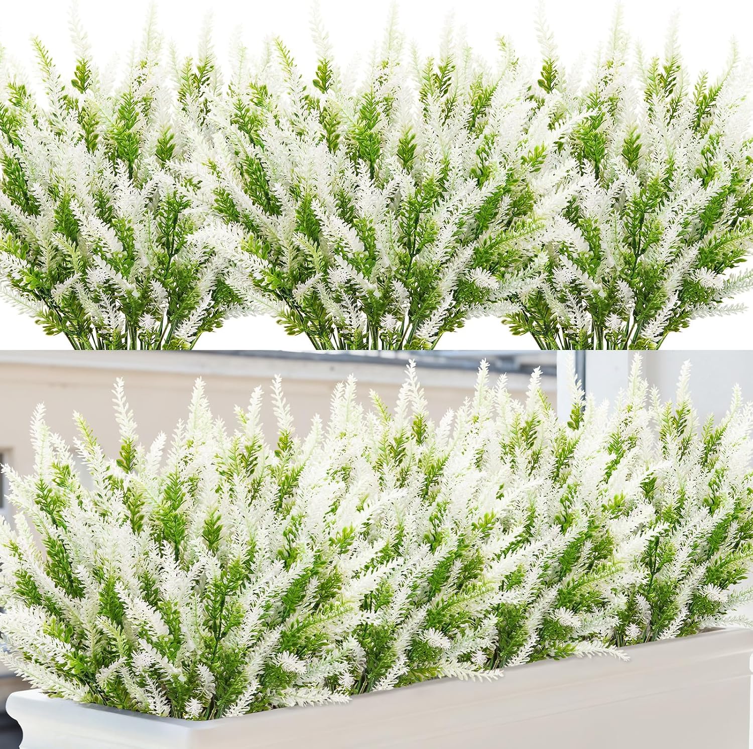 10 Bundles Fake Flowers Artificial Lavender Plants, Purple