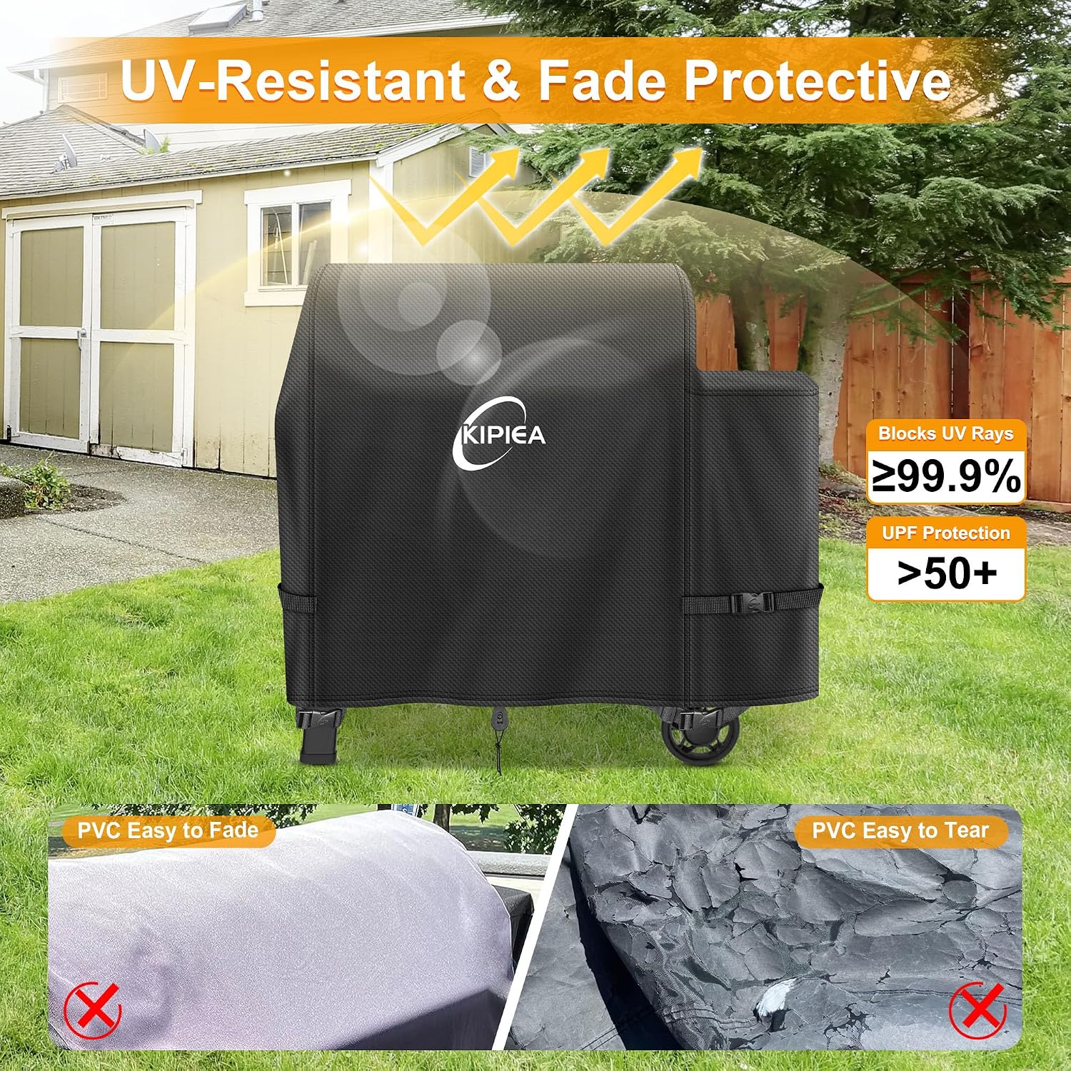 600D Vertical Smoker Cover for Pit Boss 3/4 / 5/7 Series, Waterproof Pellet Grill Cover, 73550, UV Resistant, No Tear, No Fading