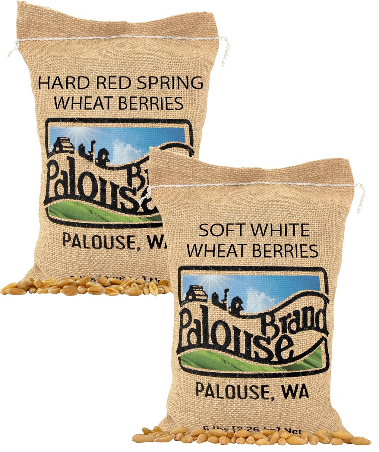 Palouse Brand Certified Glyphosate Residue Free Hard Red Spring Wheat Berries | 5 LBS | 100% Non-Irradiated | Certified Kosher Parve | USA Grown | Non-GMO Project Verified