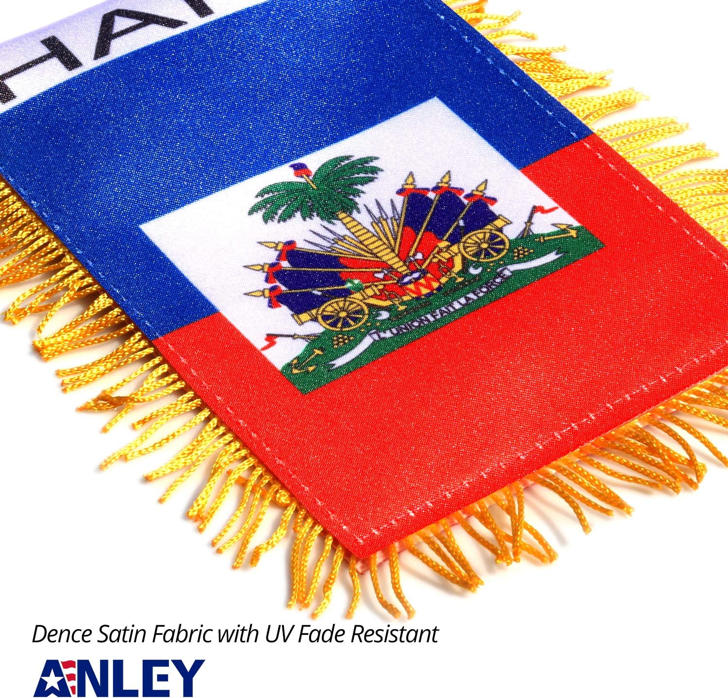 Anley 4 X 6 Inch Nicaragua Fringy Window Hanging Flag - Mini Banner & Car Rearview Mirror Décor - Fringed Nicaraguan Hanging Flag with Suction Cup
