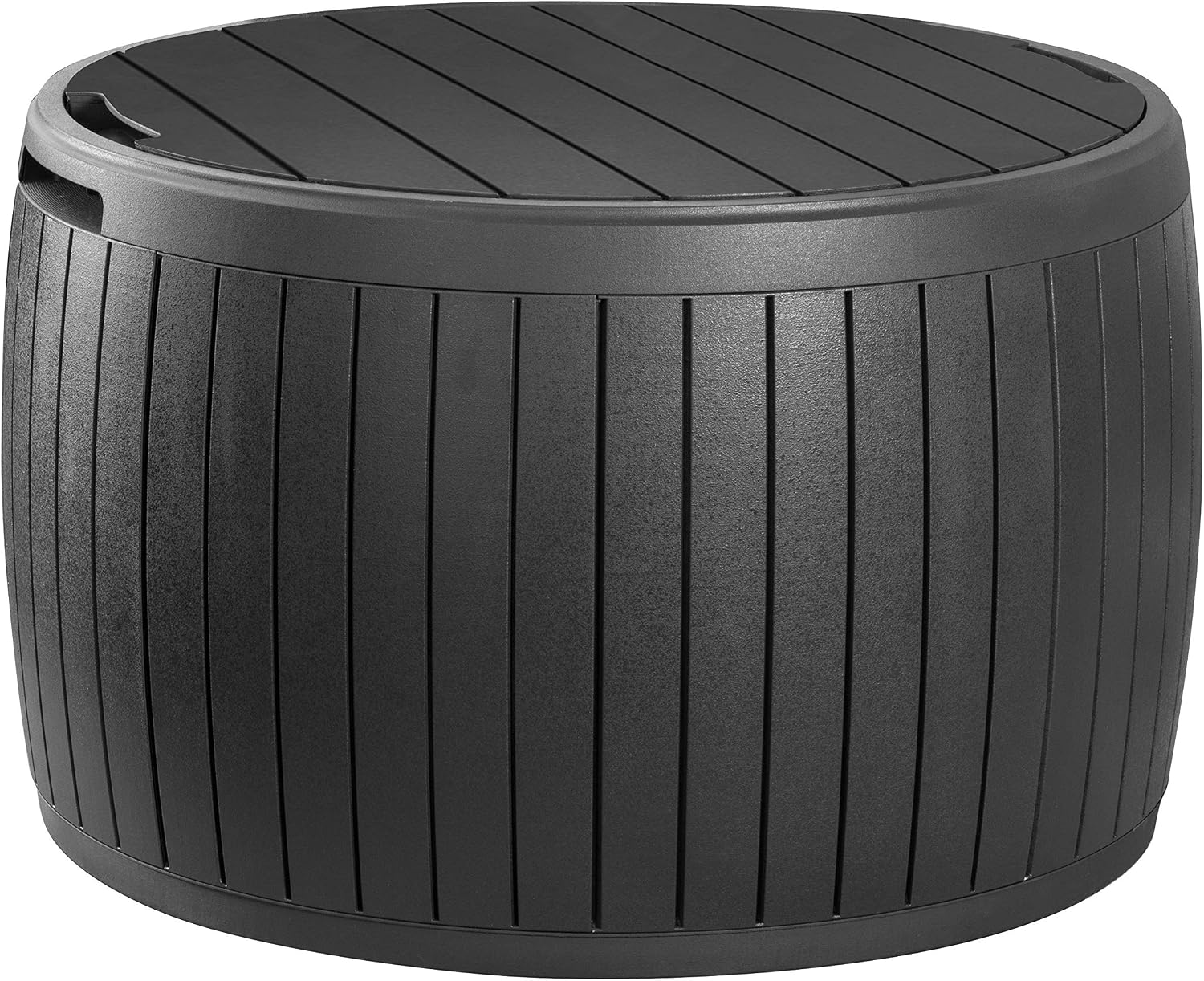Keter Circa Outdoor Storage Deck Box, 37 Gallon, Brown | Doubles as Ottoman Chair or Side Table, Resin Seating for Garden, Pool & Patio