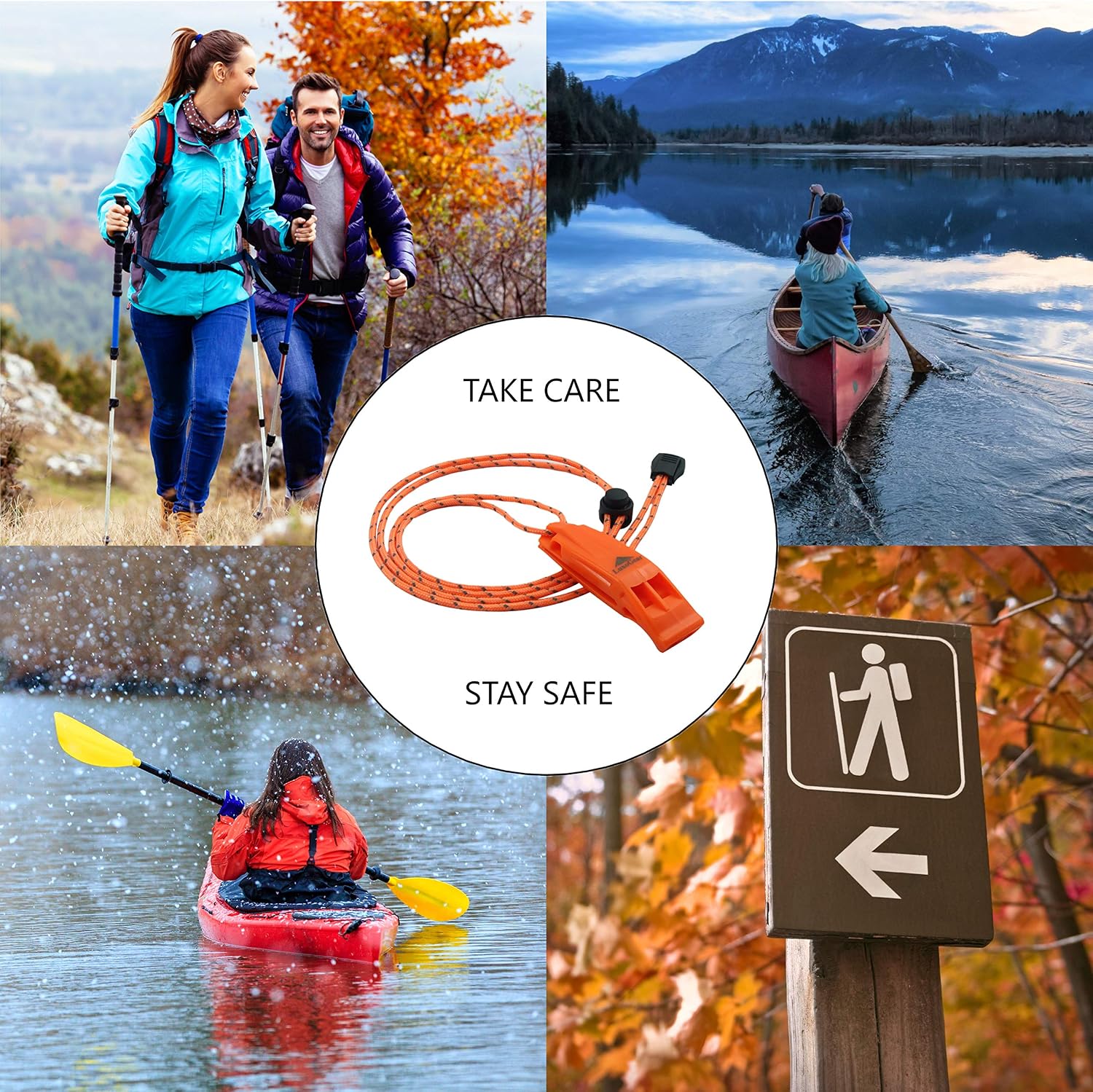 LuxoGear Emergency Whistles with Lanyard Safety Whistle Survival Shrill Loud Blast for Kayak Life Vest Jacket Boating Fishing Boat Camping Hiking
