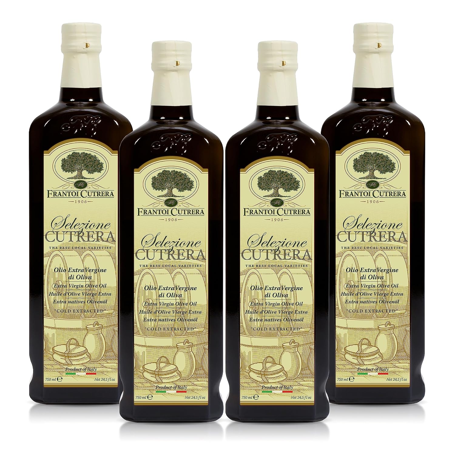 Frantoi Cutrera - Selezione - Extra Virgin Olive Oil from Italy, Sicilian Pure EVOO, Premium 2022/23 Early Harvest First Cold Pressed, Olive Oil High in Polyphenols, 24.5 fl oz (Pack of 1)