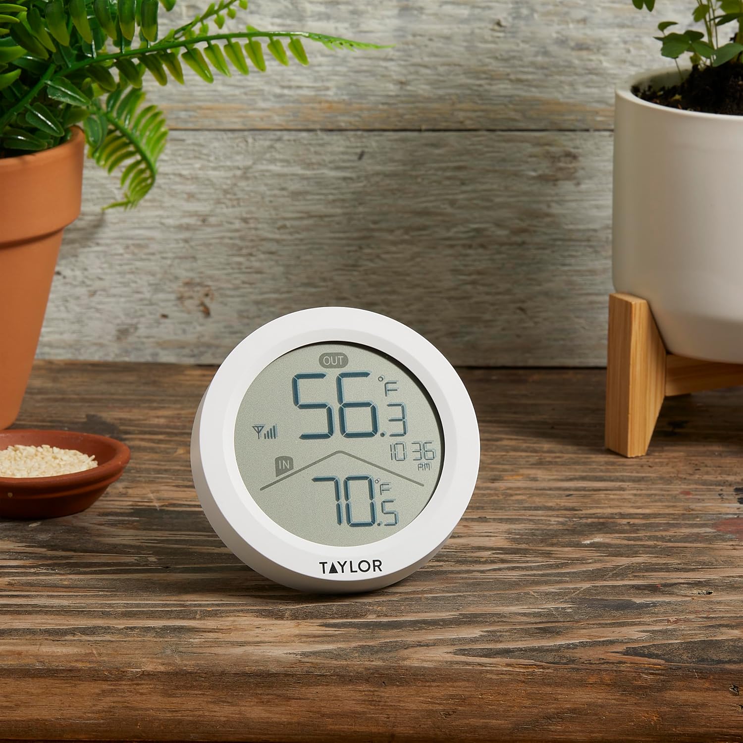 Taylor Wireless Digital Indoor Outdoor Thermometer, Easy to Read Numbers for Patio, Pool, and Indoor Areas, LCD, Black