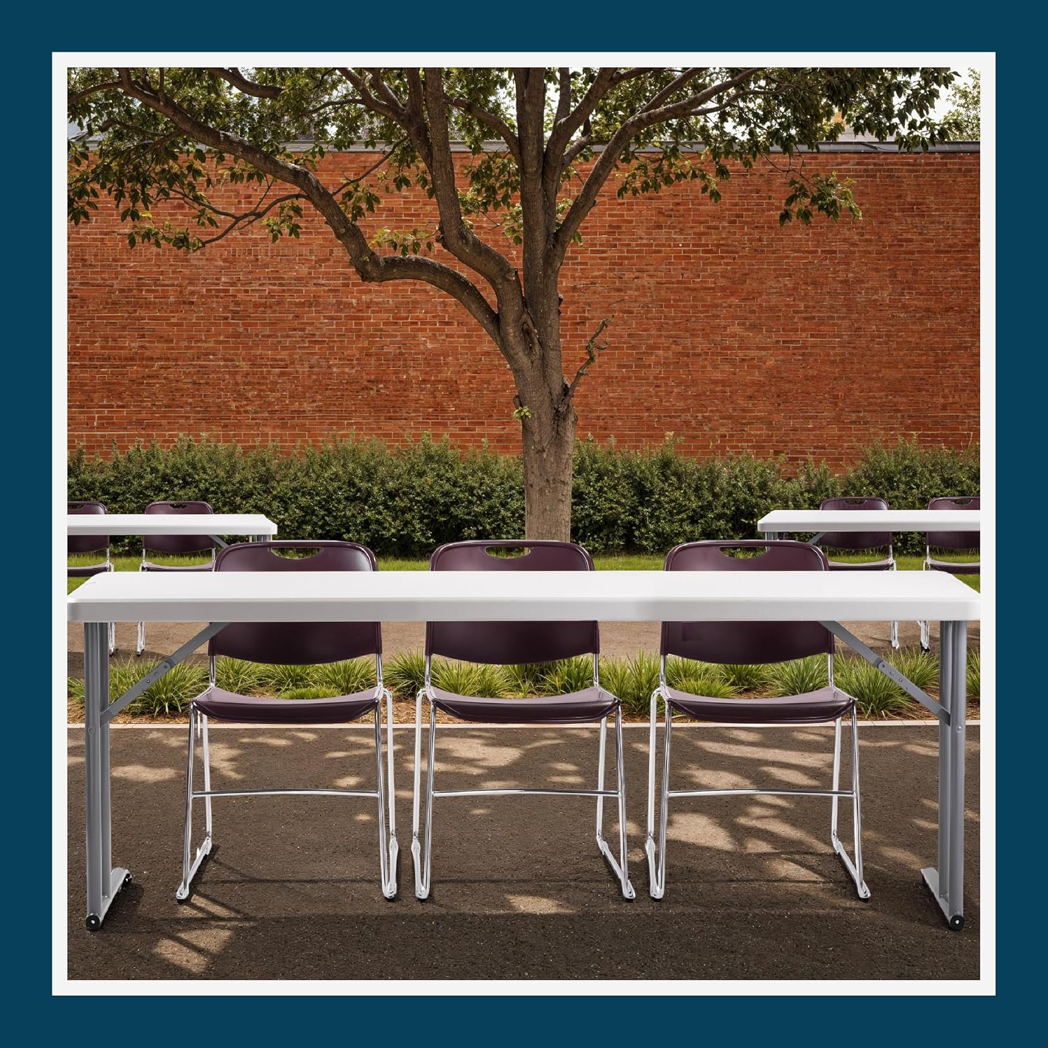 OEF Furnishings OEFBT-SEM1860 Commercial-Grade Premium Industrial Seminar Folding Table with Thick Blow-Molded Top and 16-Gauge Cantilever Steel