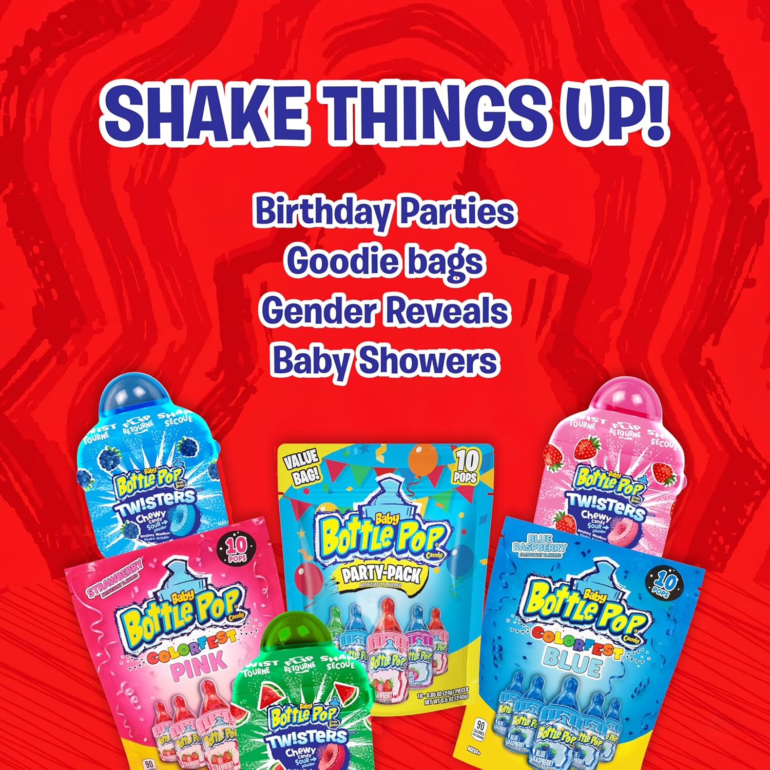 Baby Bottle Pop Candy Lollipops Variety Pack - 10 Ct Individually Wrapped